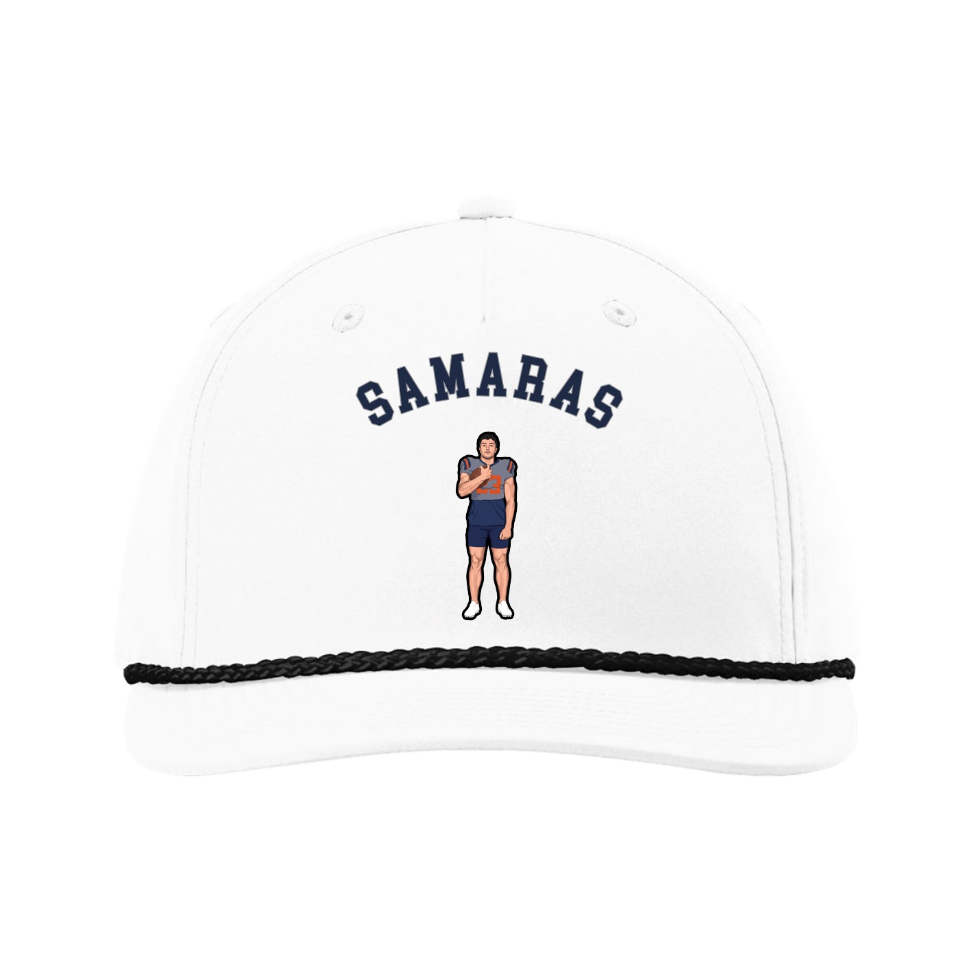 Five-Panel Classic Rope Cap — Shirsey Arch in White