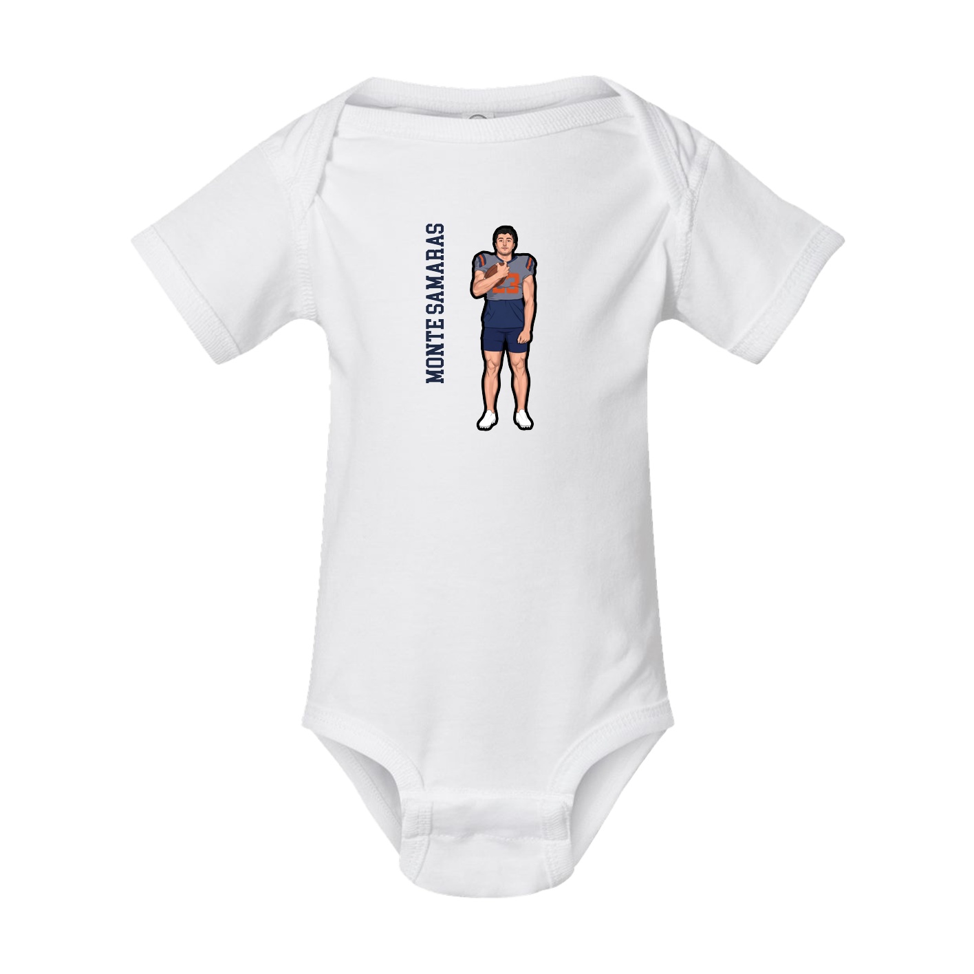 Baby Onesie — Name Vertical in White