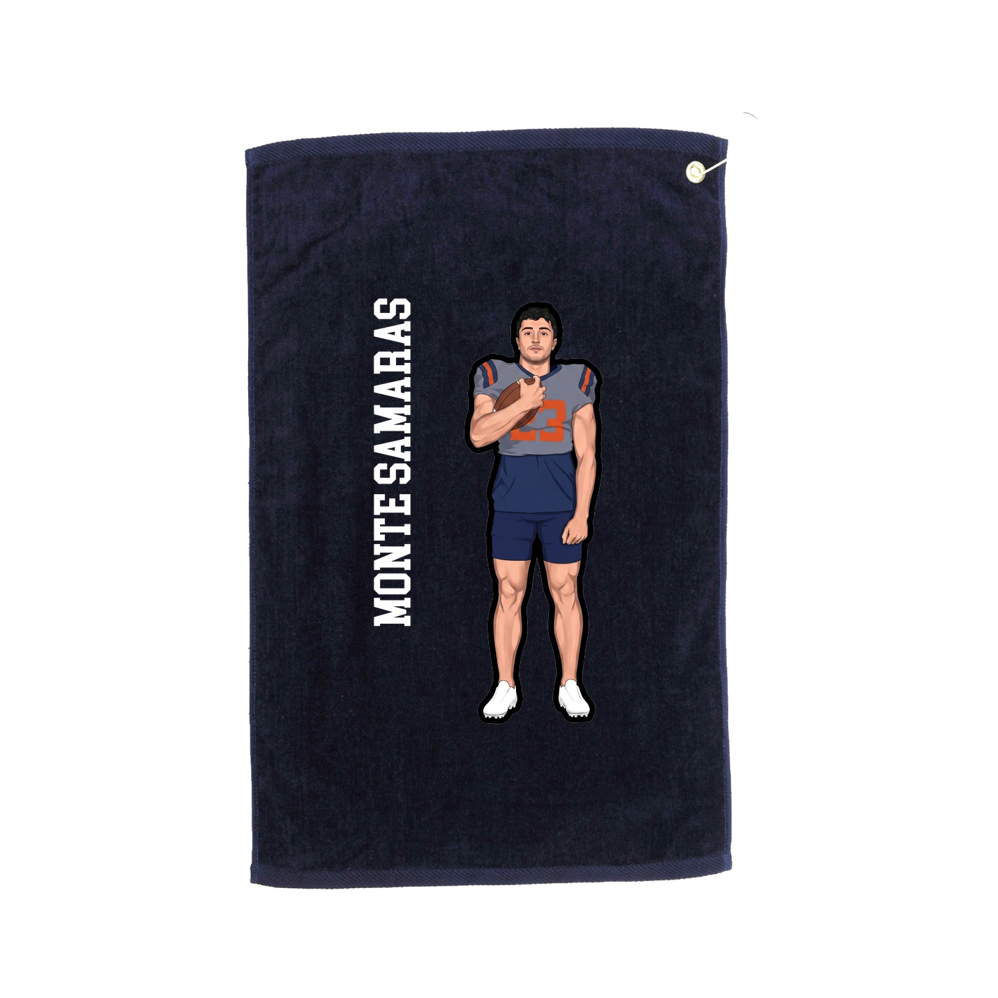 Golf Towel — Name Vertical in Navy
