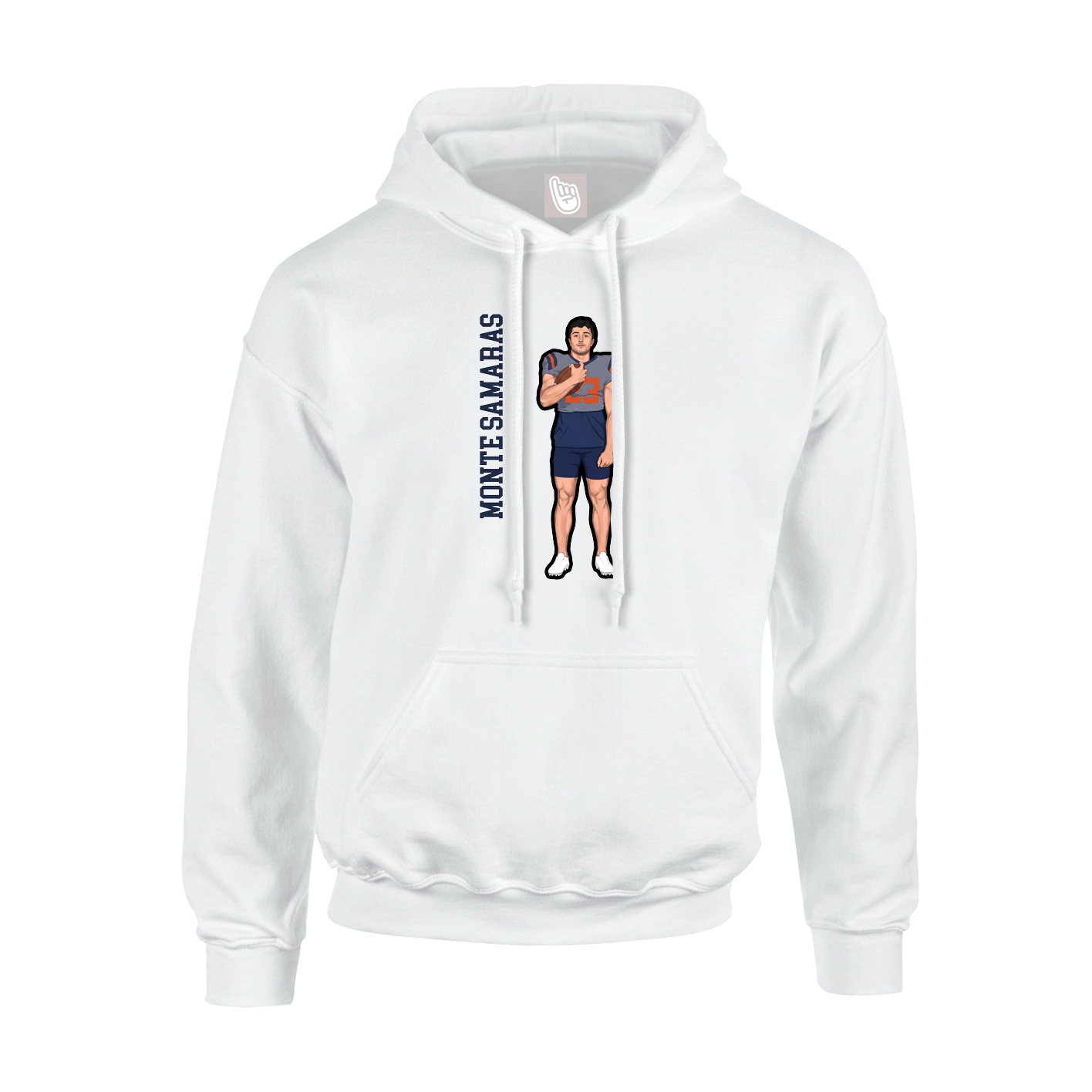 Youth Hoodie — Name Vertical in White