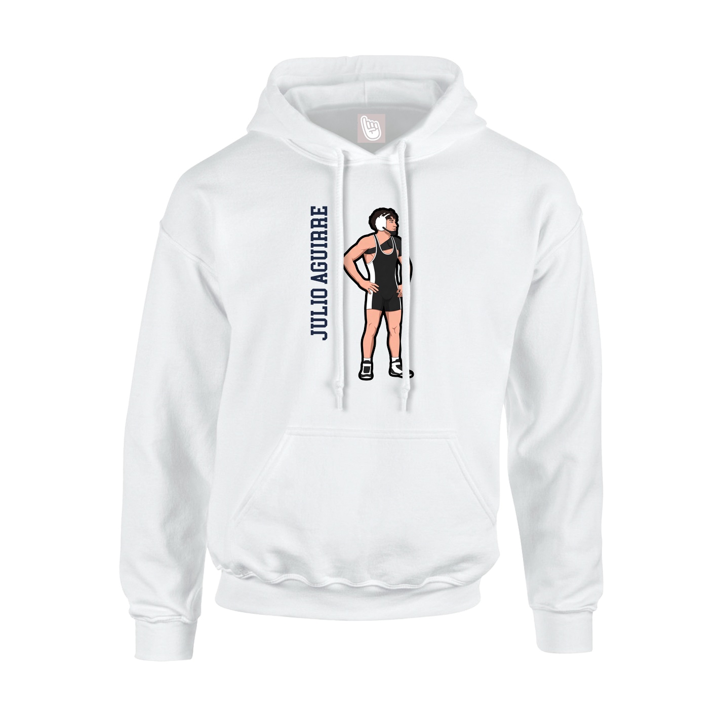 Youth Hoodie — Name Vertical in White