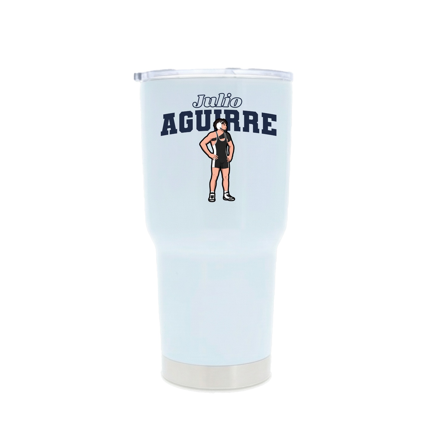 30oz Stainless Steel Tumbler — Name Arch in White