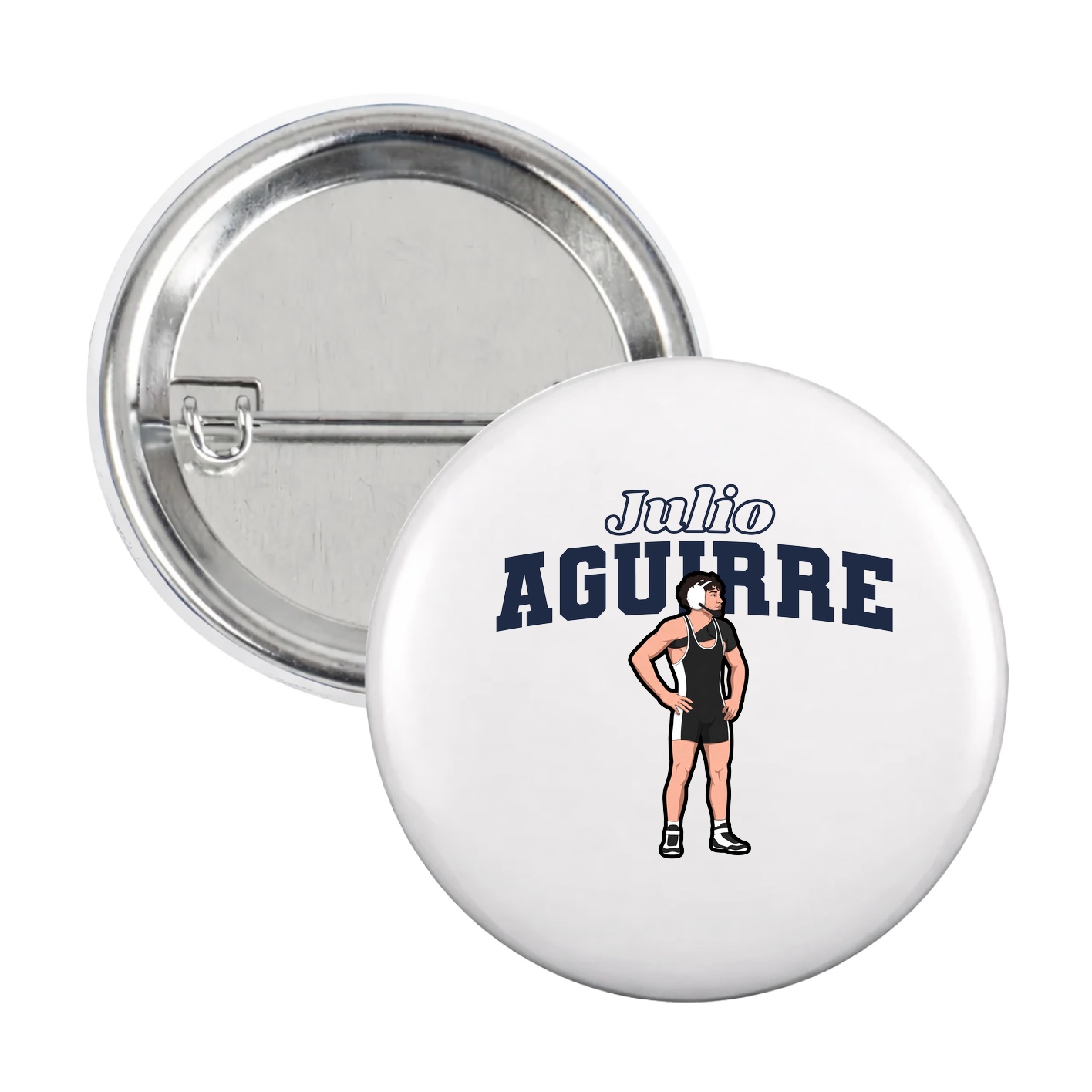 Game Day Button — Name Arch in White