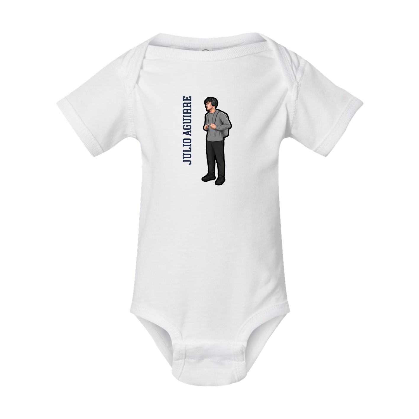 Baby Onesie — Name Vertical in White