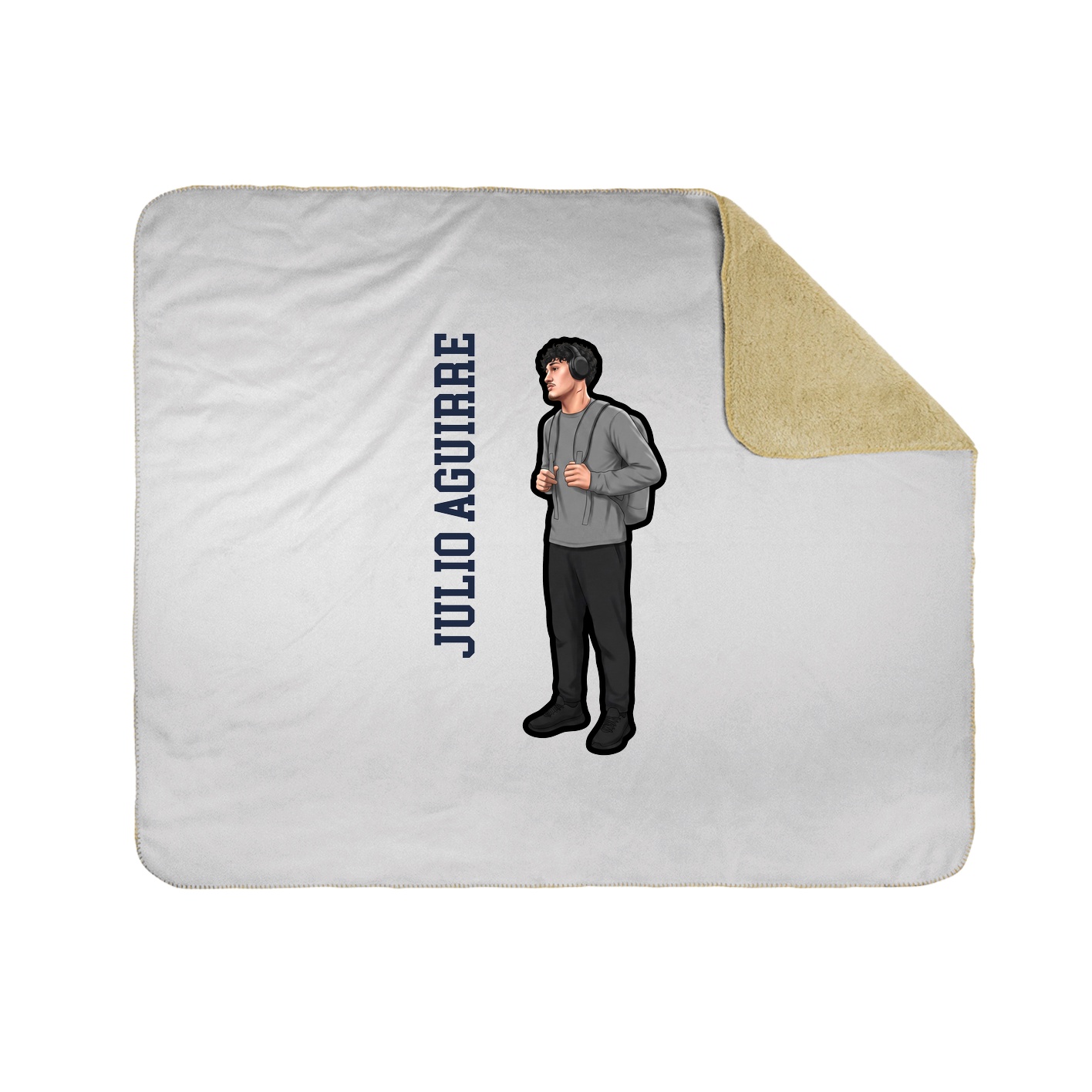 Throw Blanket — Name Vertical in White