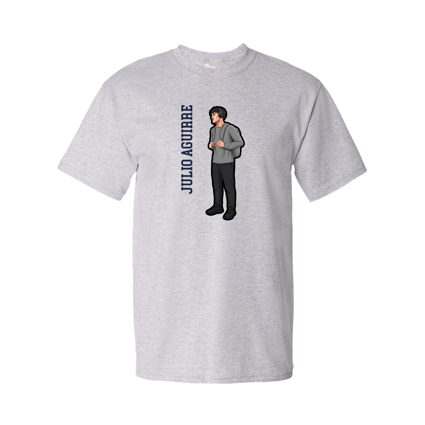 Tee — Name Vertical in Grey