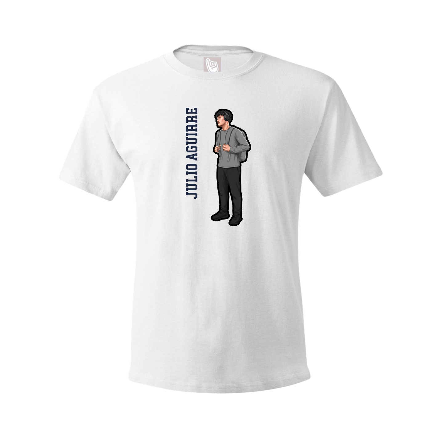 Youth Tee — Name Vertical in White