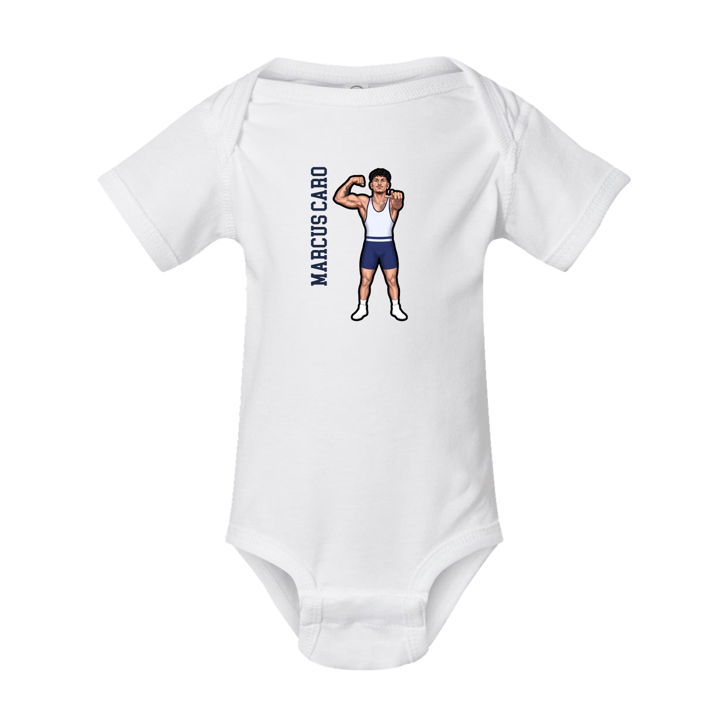 Baby Onesie — Name Vertical in White