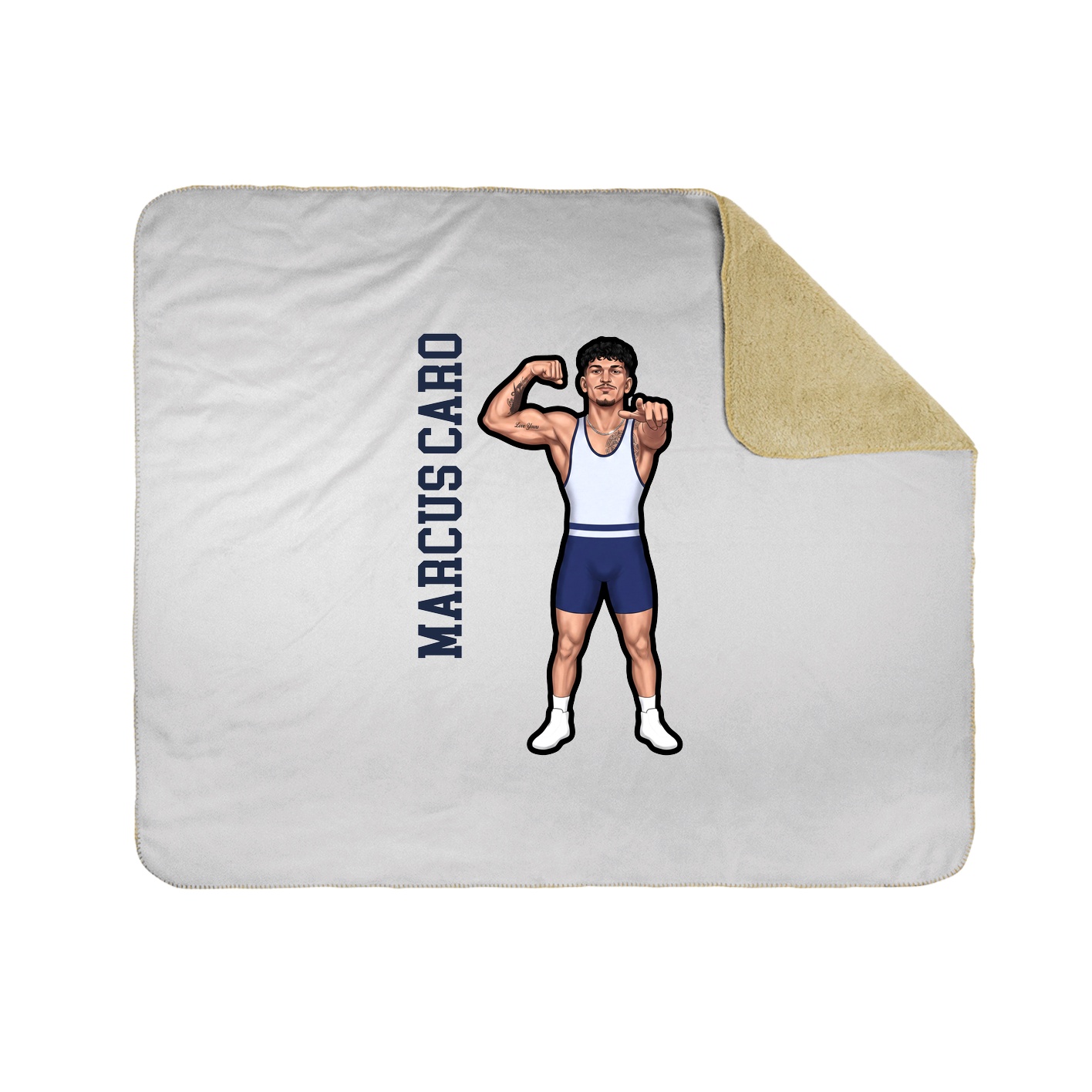 Throw Blanket — Name Vertical in White