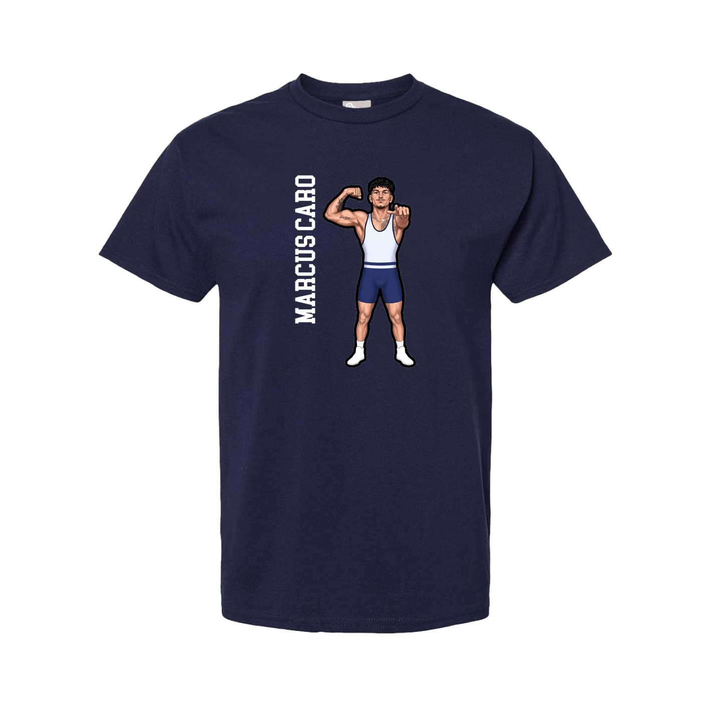 Tee — Name Vertical in Navy