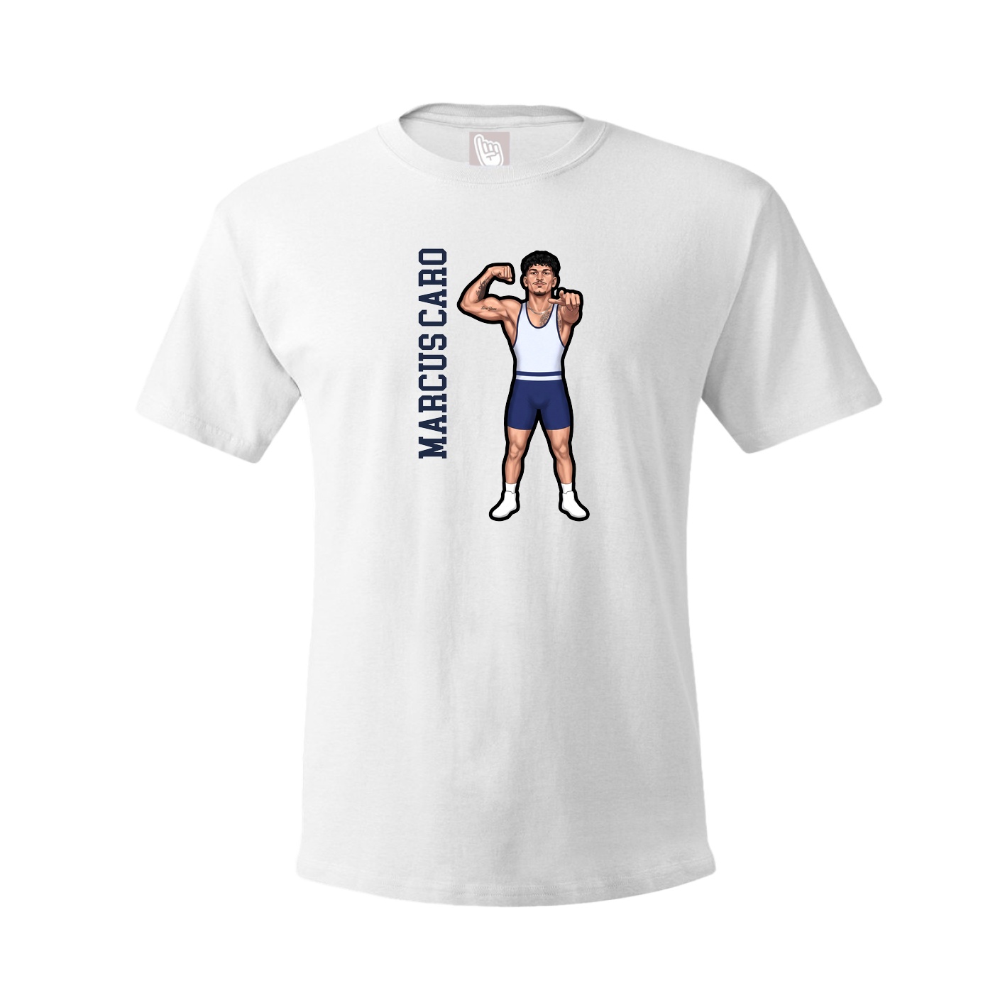 Youth Tee — Name Vertical in White