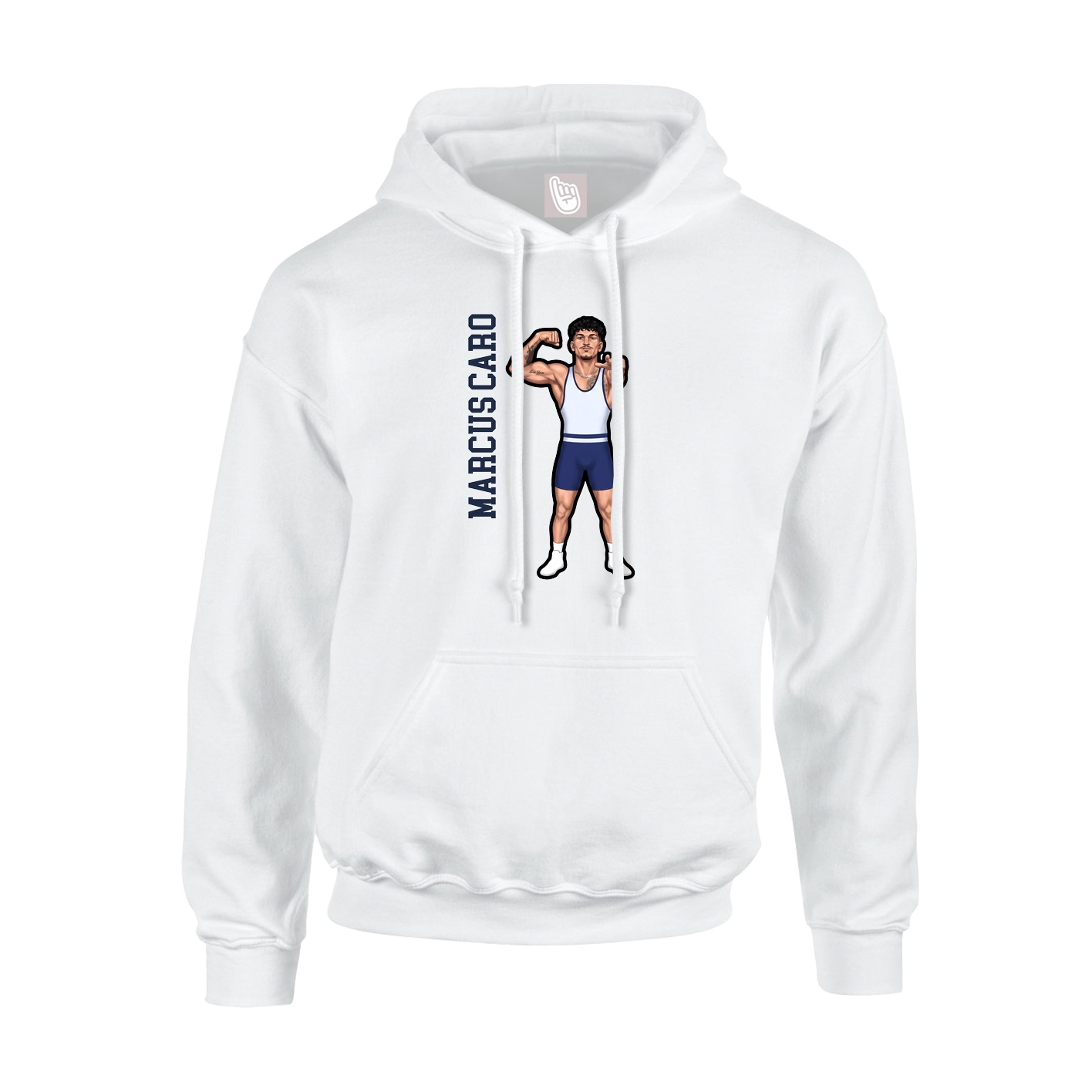 Youth Hoodie — Name Vertical in White