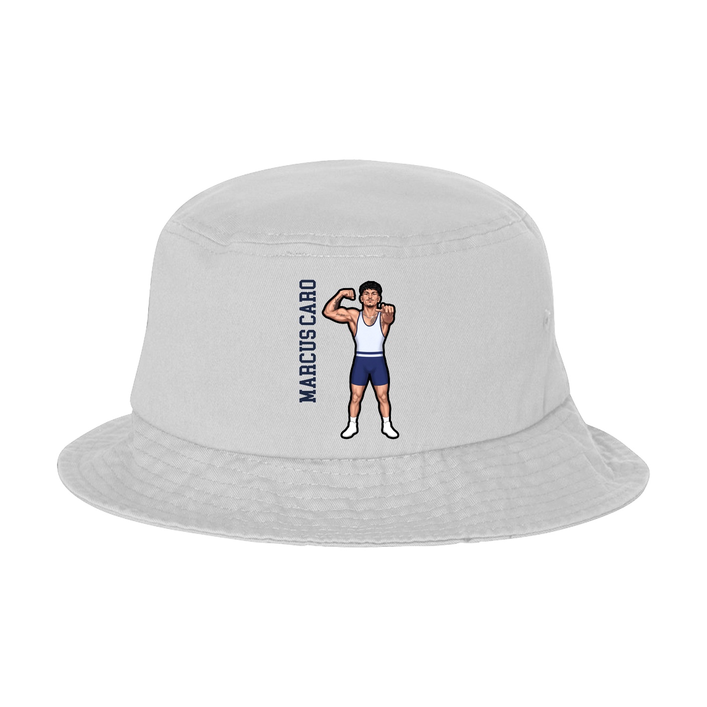 Bucket Cap — Name Vertical in White