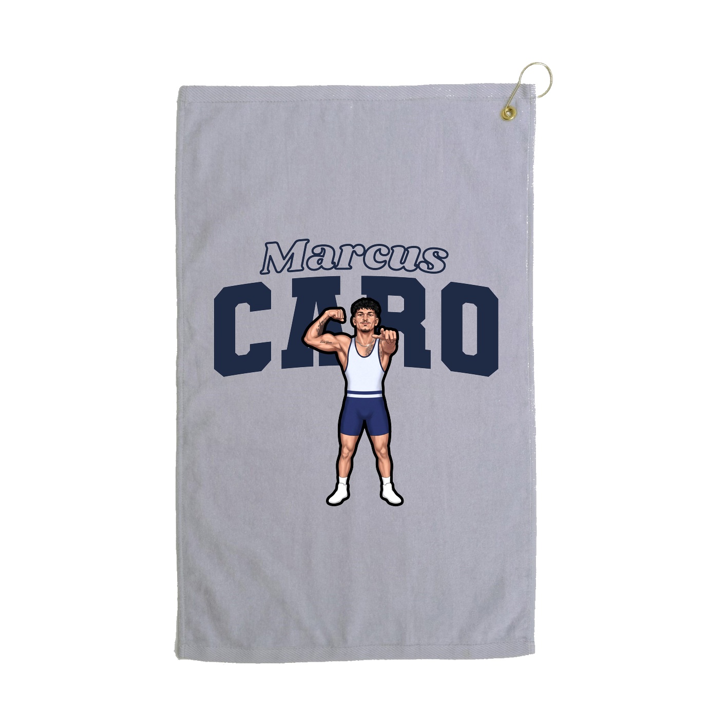 Golf Towel — Name Arch in Grey