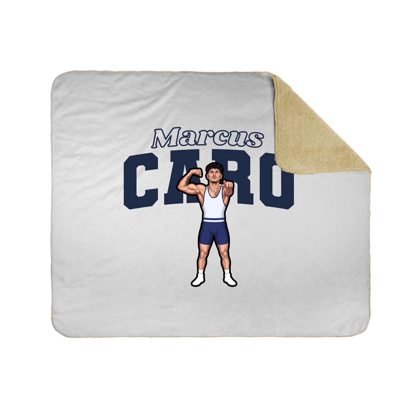 Throw Blanket — Name Arch in White