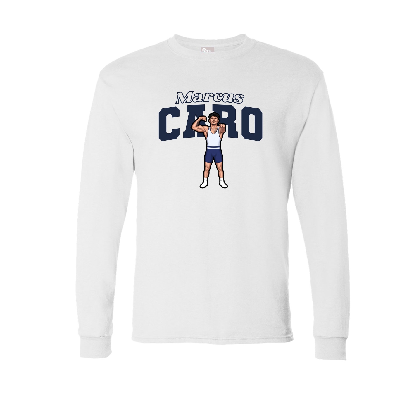 Long Sleeve Tee — Name Arch in White