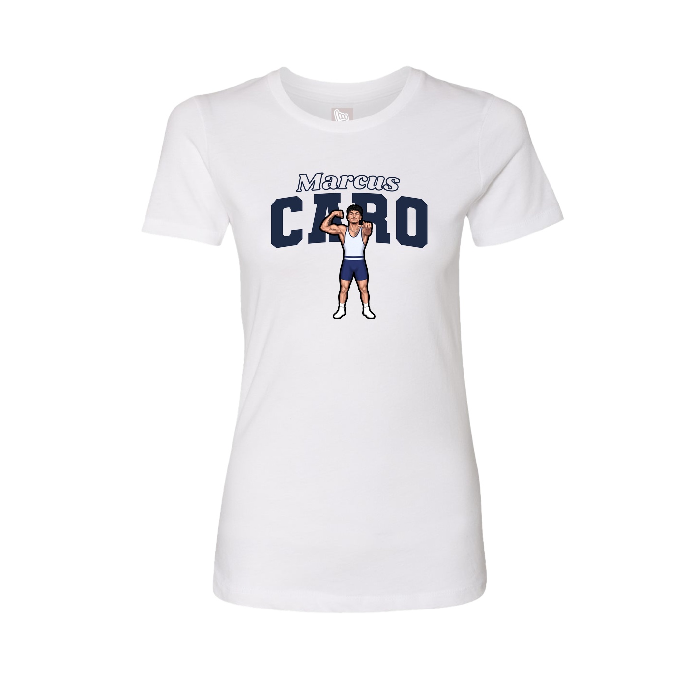 Fitted Women's Tee — Name Arch in White