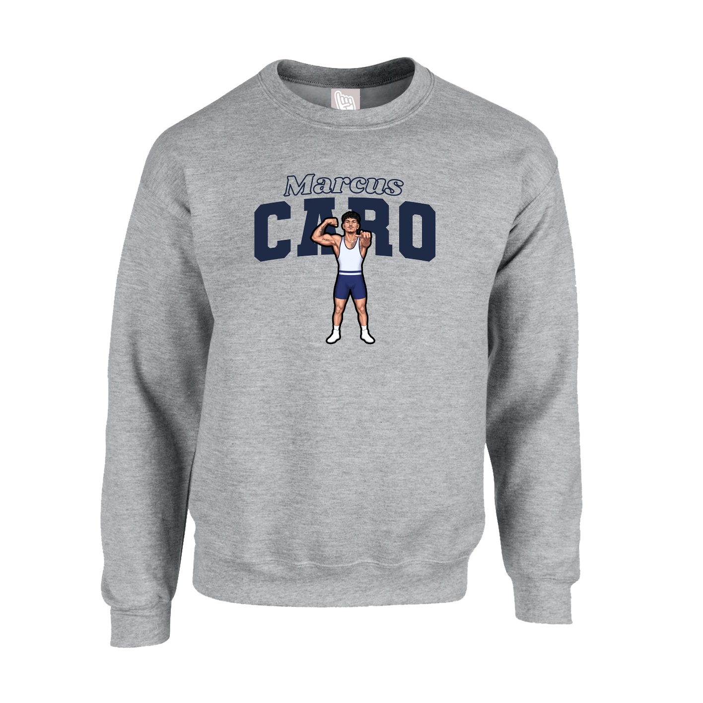 Fleece Crew — Name Arch in Grey