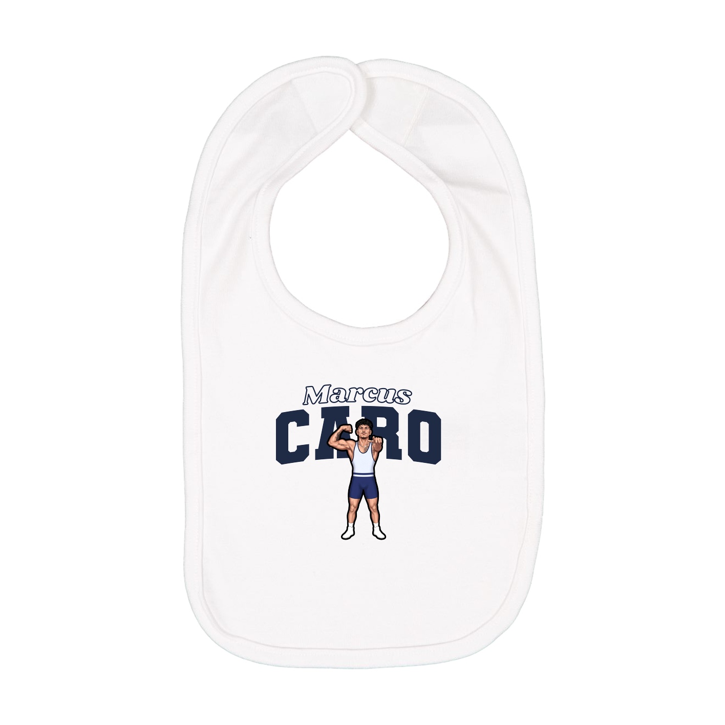 Infant Bib — Name Arch in White
