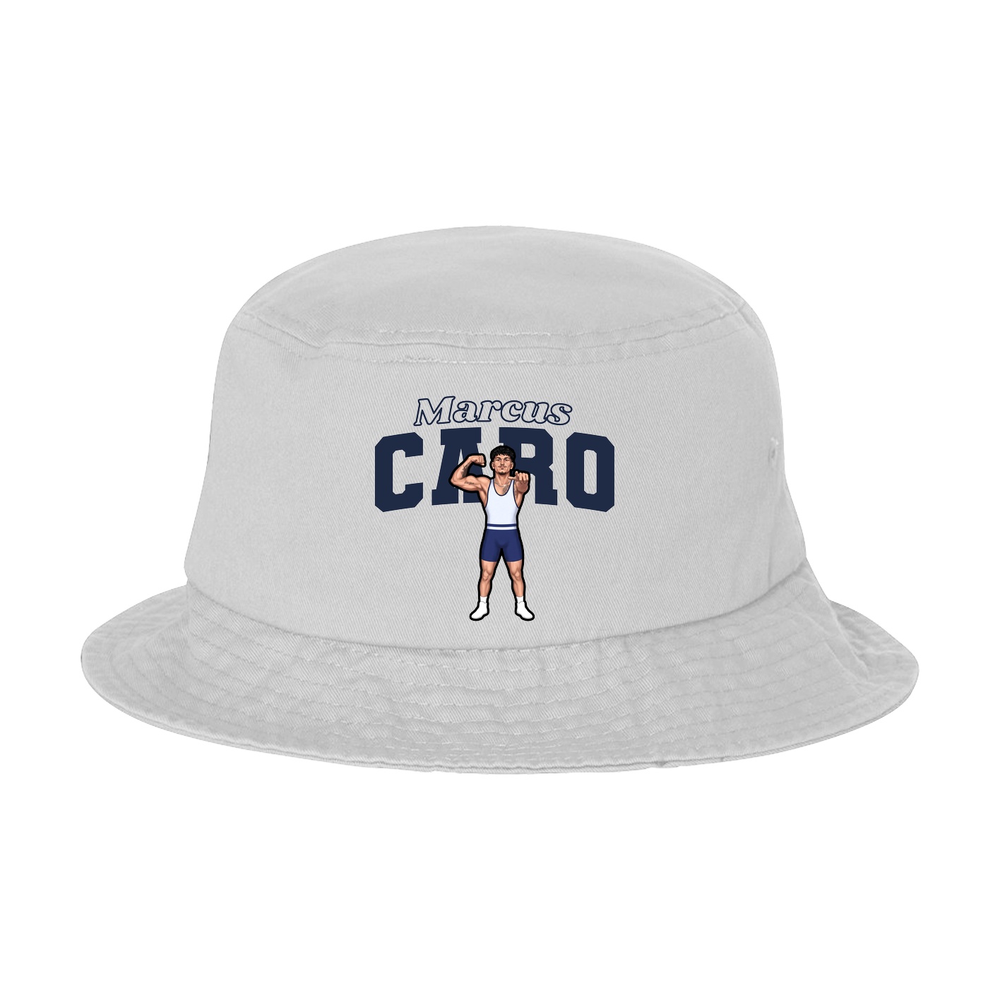 Bucket Cap — Name Arch in White