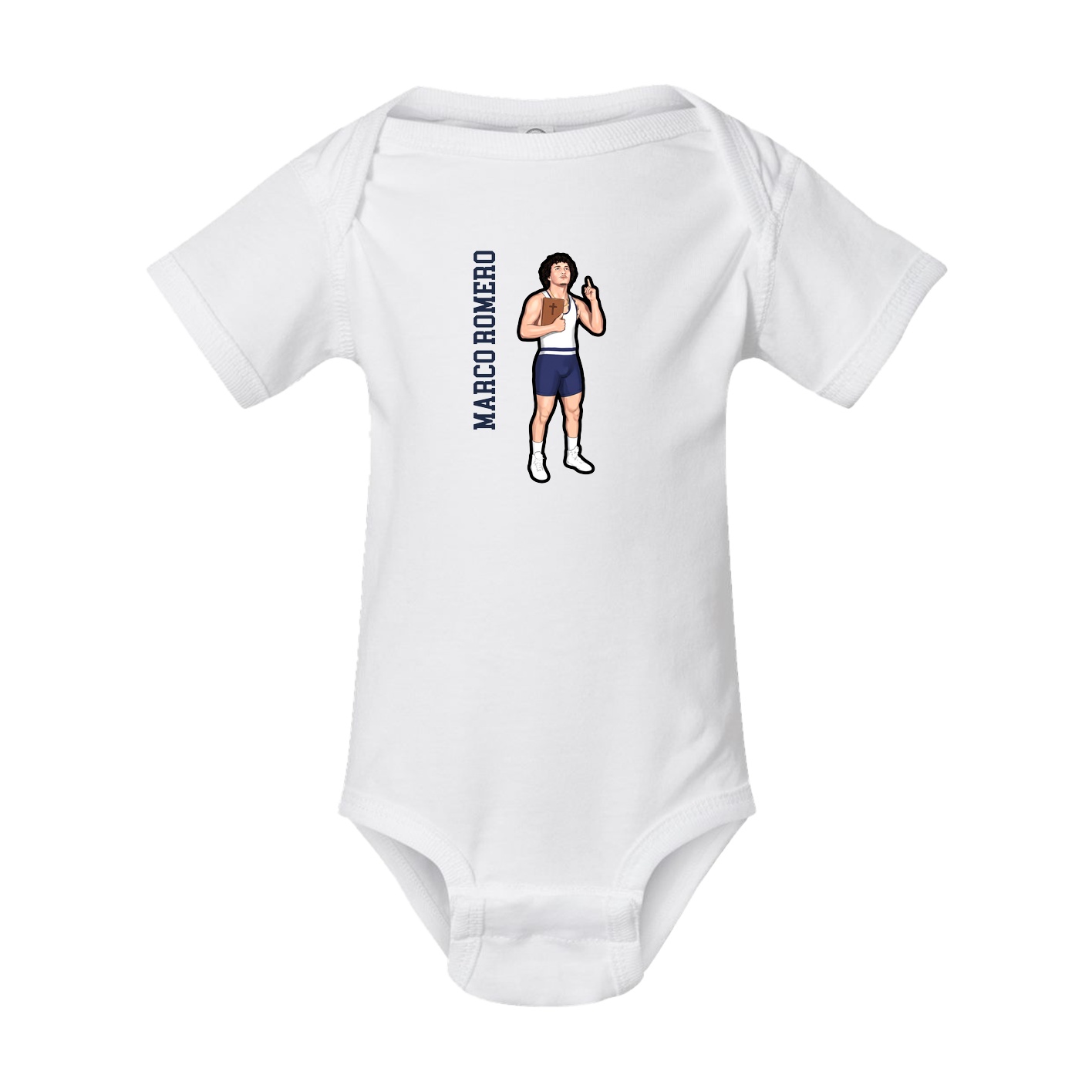 Baby Onesie — Name Vertical in White