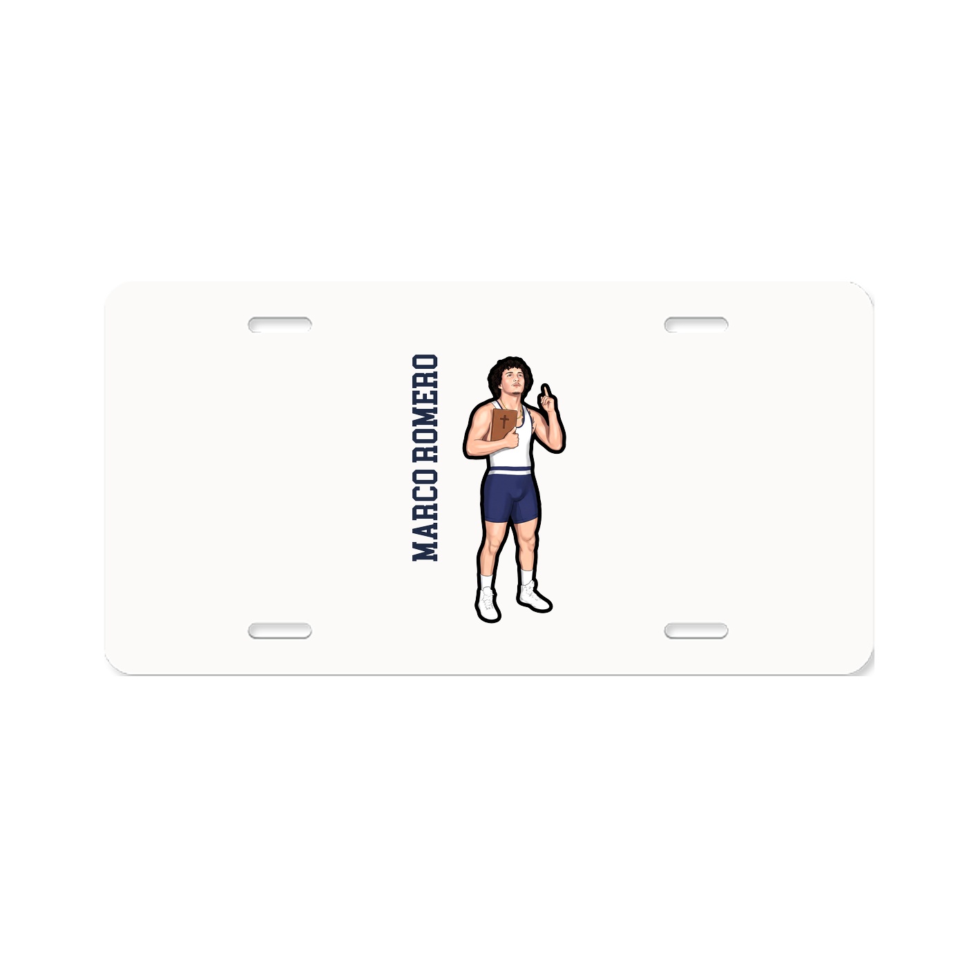 License Plate — Name Vertical in Classic
