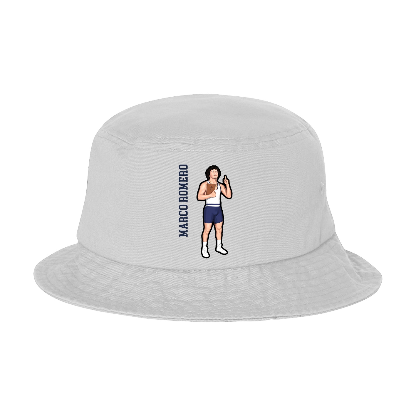Bucket Cap — Name Vertical in White