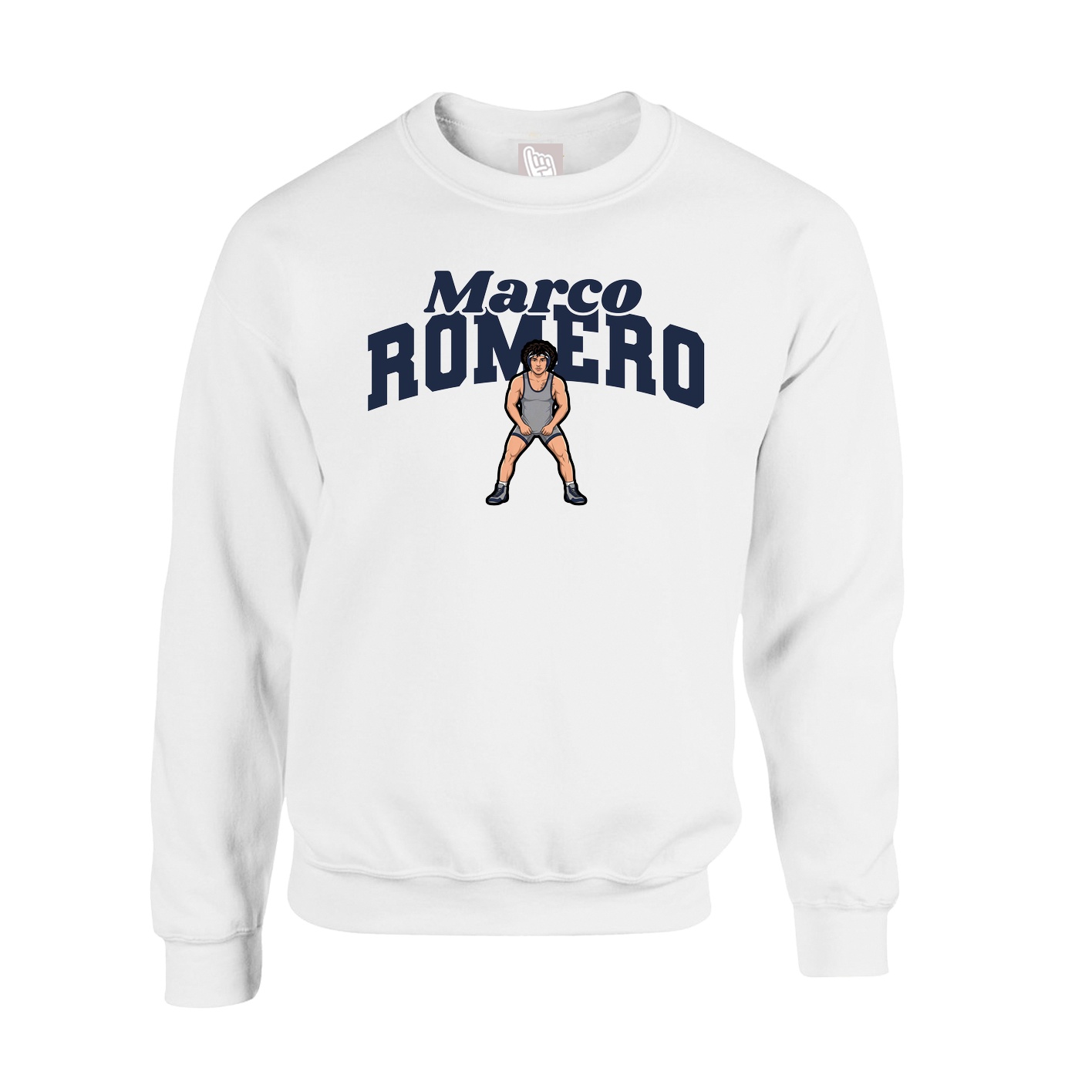 Fleece Crew — Signature Arch in White