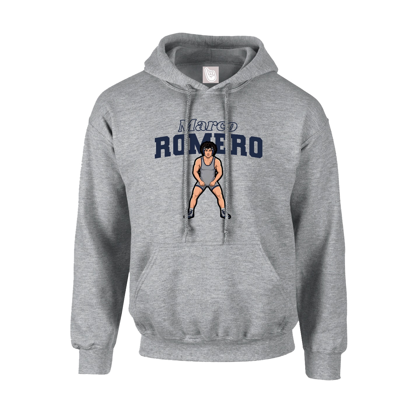 Youth Hoodie — Name Arch in Grey