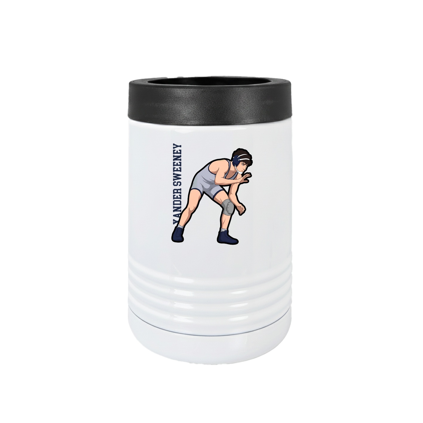Beverage Holder — Name Vertical in White