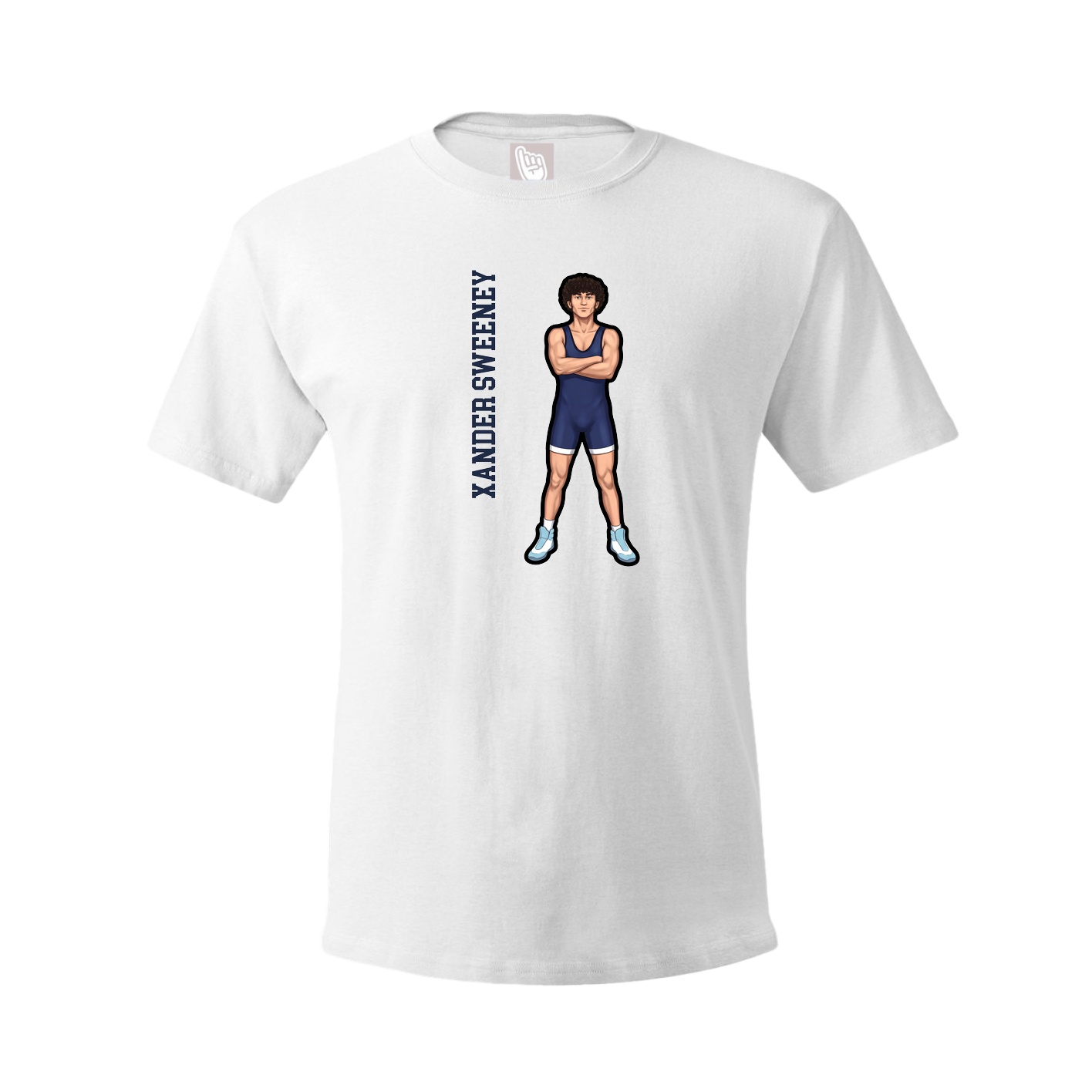Youth Tee — Name Vertical in White