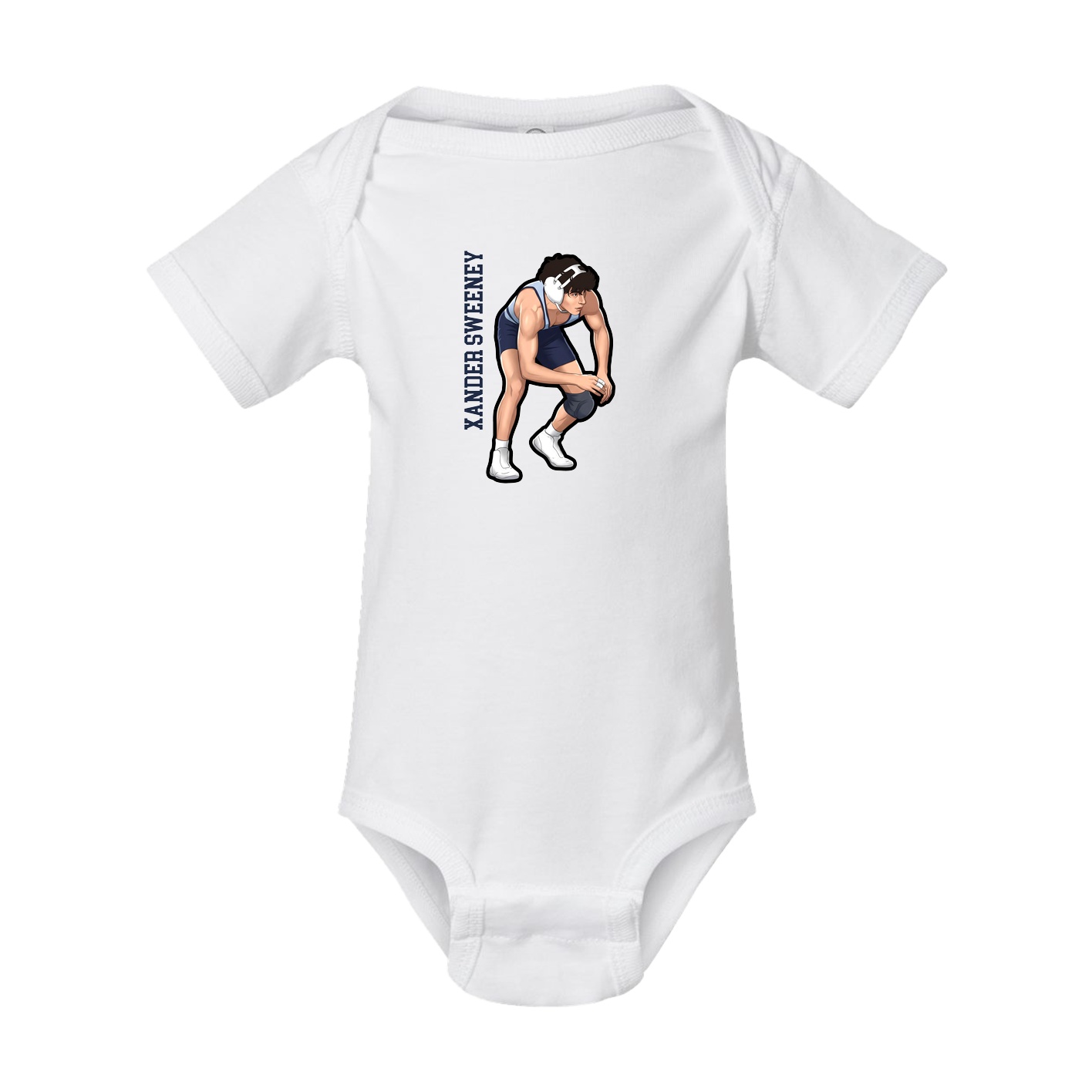 Baby Onesie — Name Vertical in White
