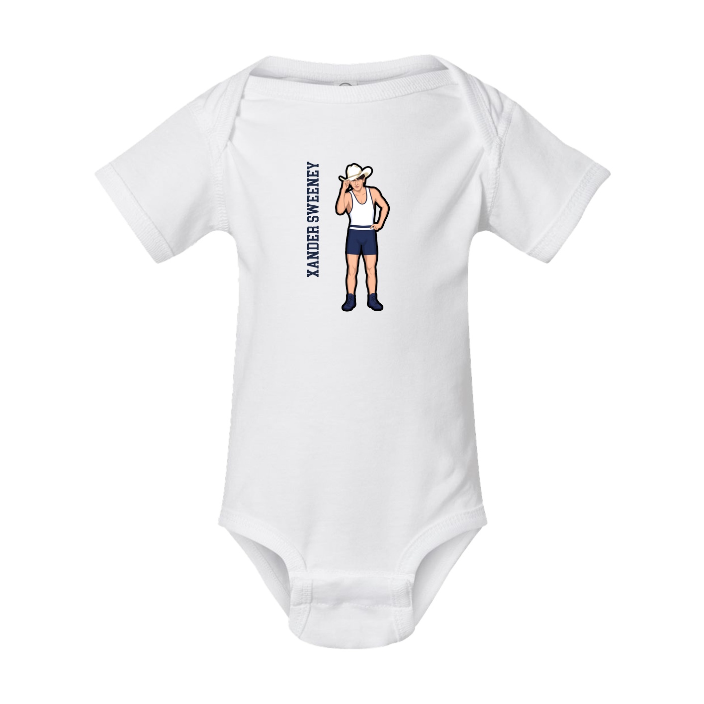 Baby Onesie — Name Vertical in White