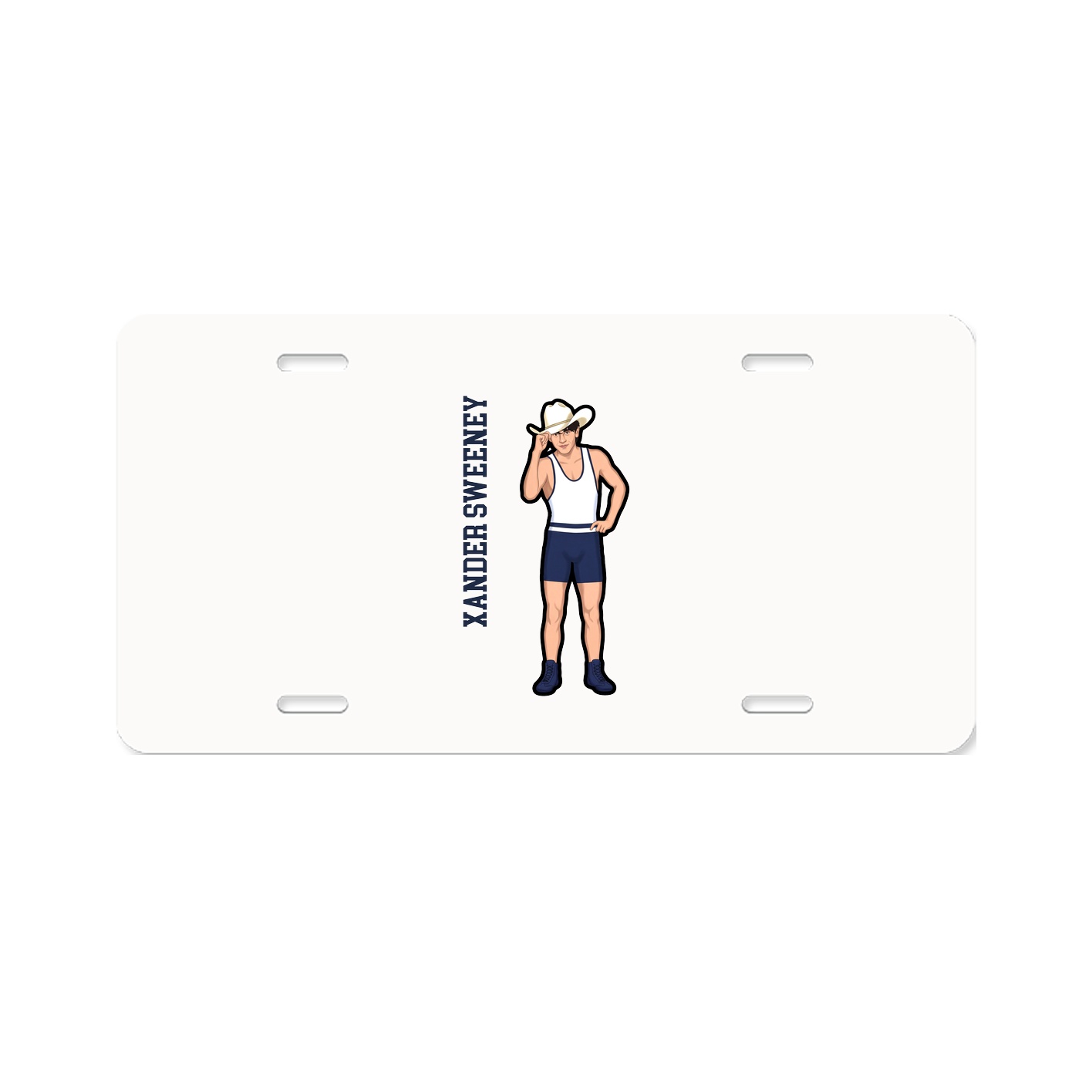 License Plate — Name Vertical in Classic