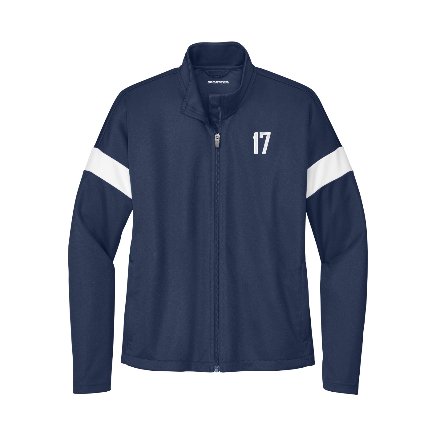 Womens Team Travel Full-Zip Jacket — Front Shirsy in Navy/White