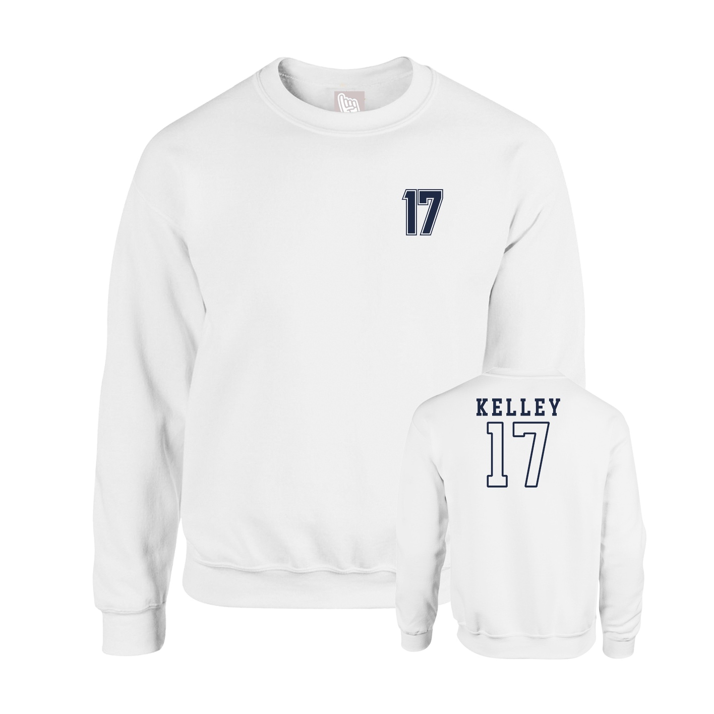 Fleece Crew — Chest Back in White