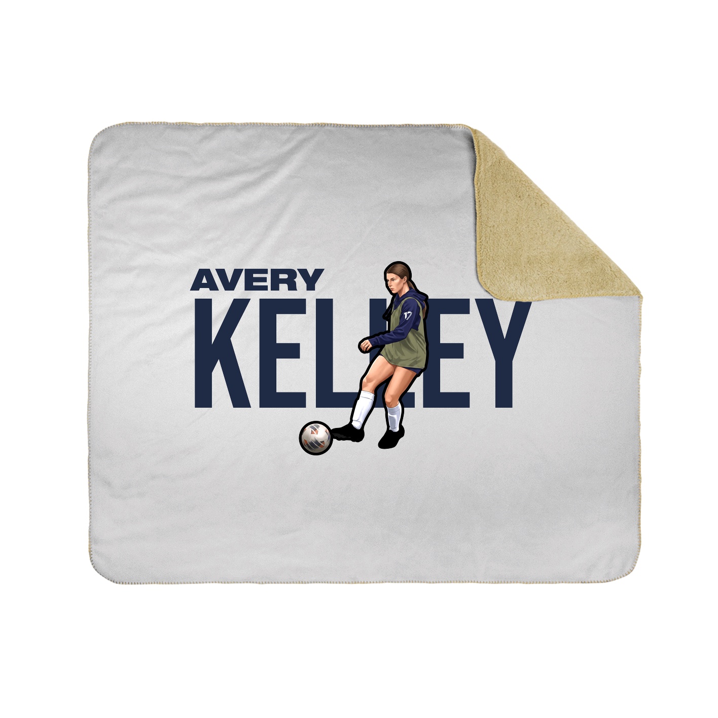 Throw Blanket — Player Name in White