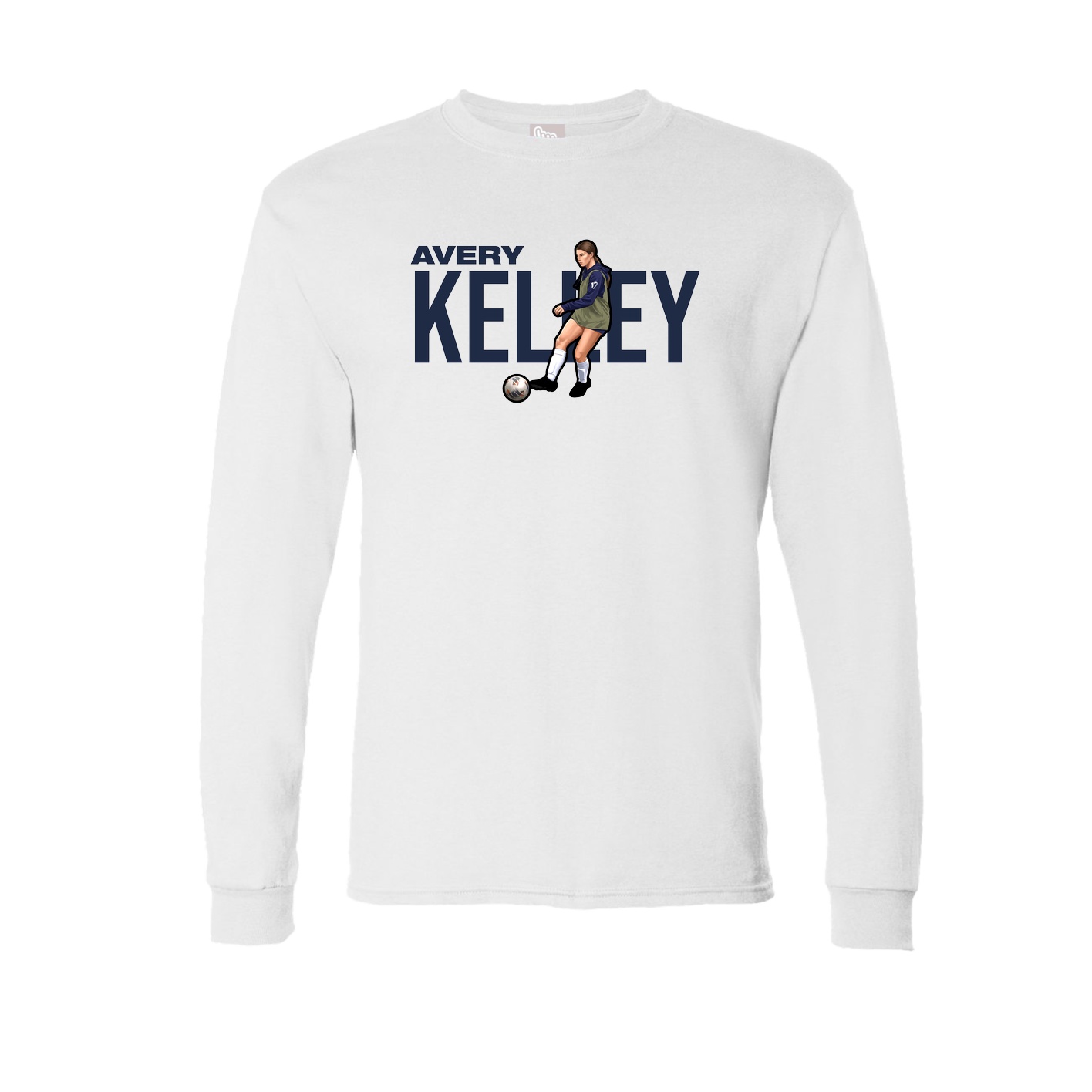 Long Sleeve Tee — Player Name in White