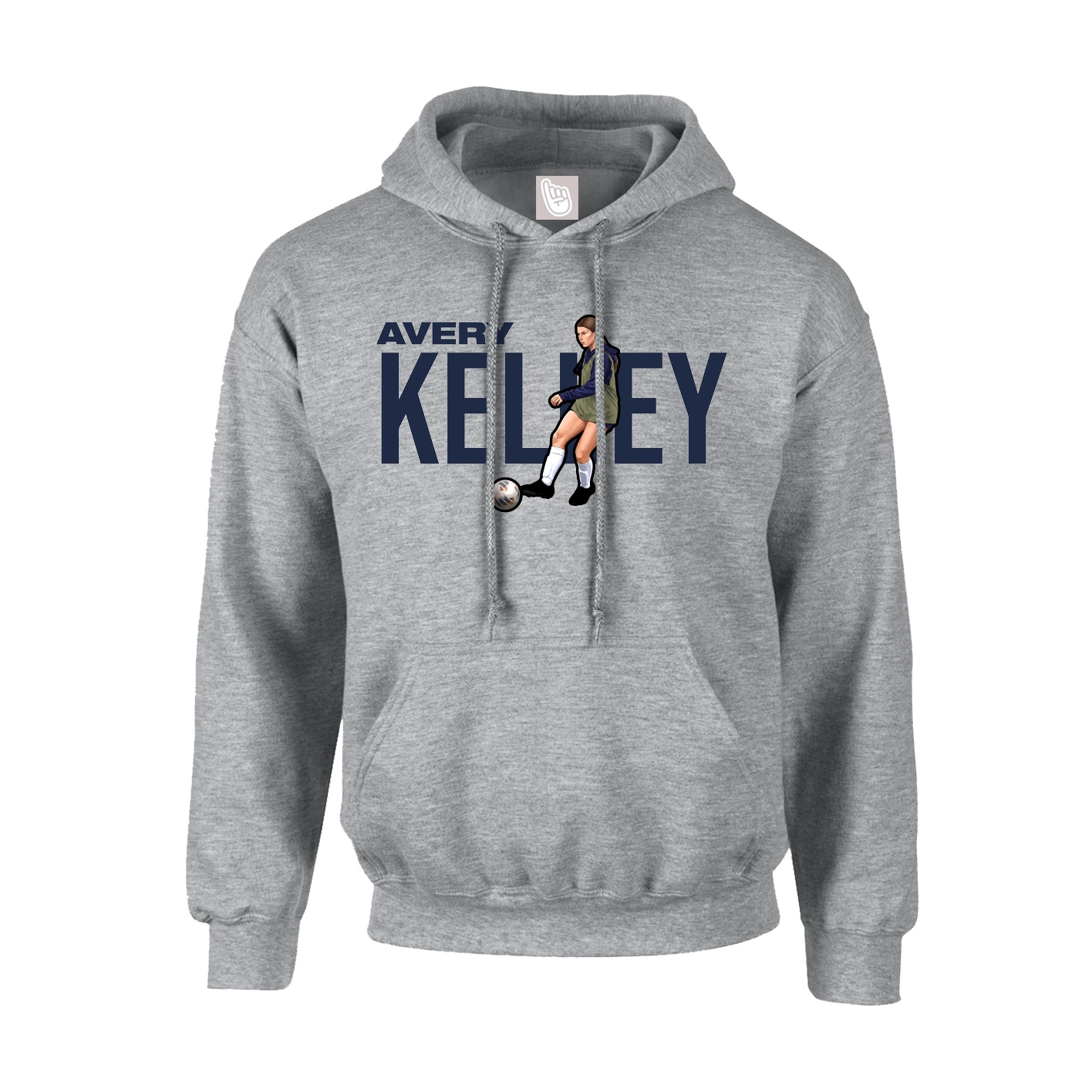 Hoodie — Player Name in Grey
