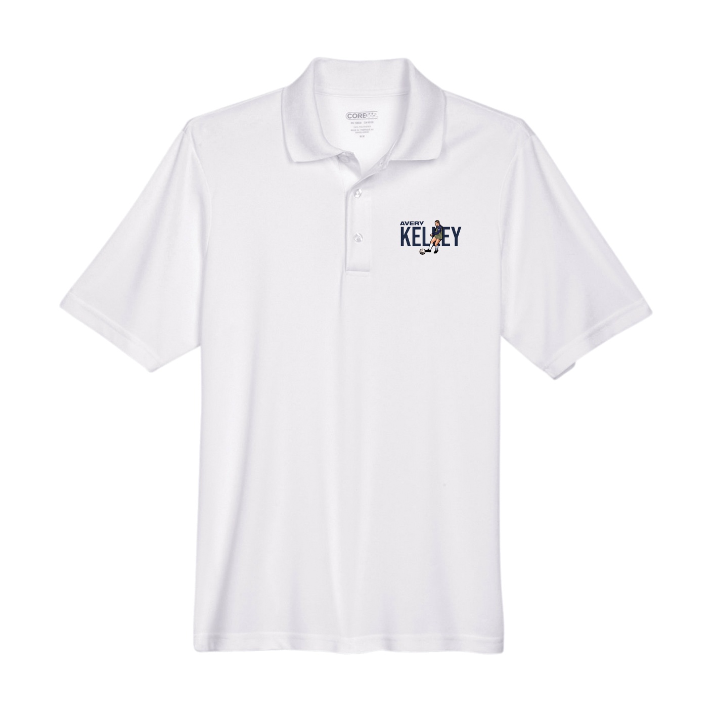 Performance Polo — Player Name in White