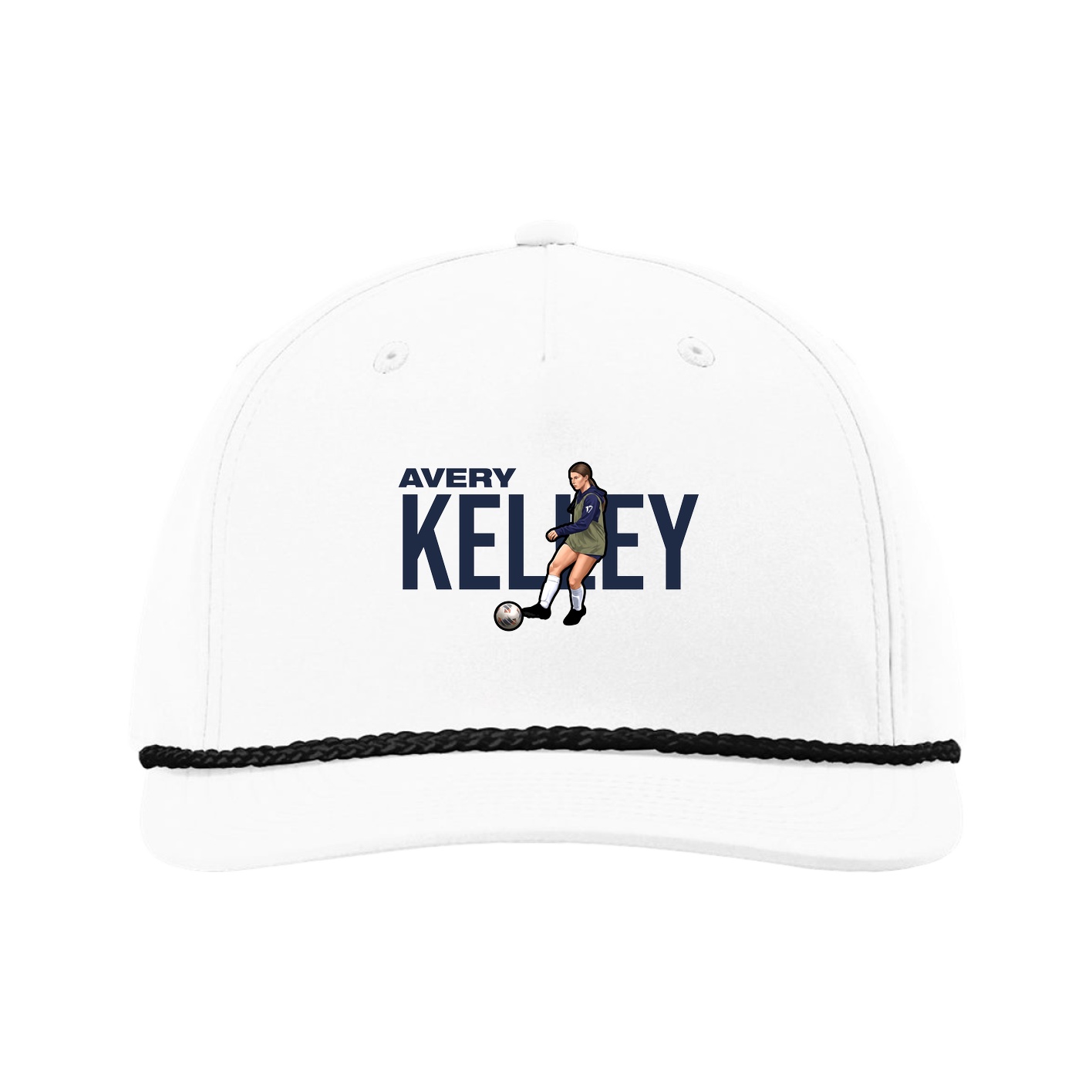 Five-Panel Classic Rope Cap — Player Name in White