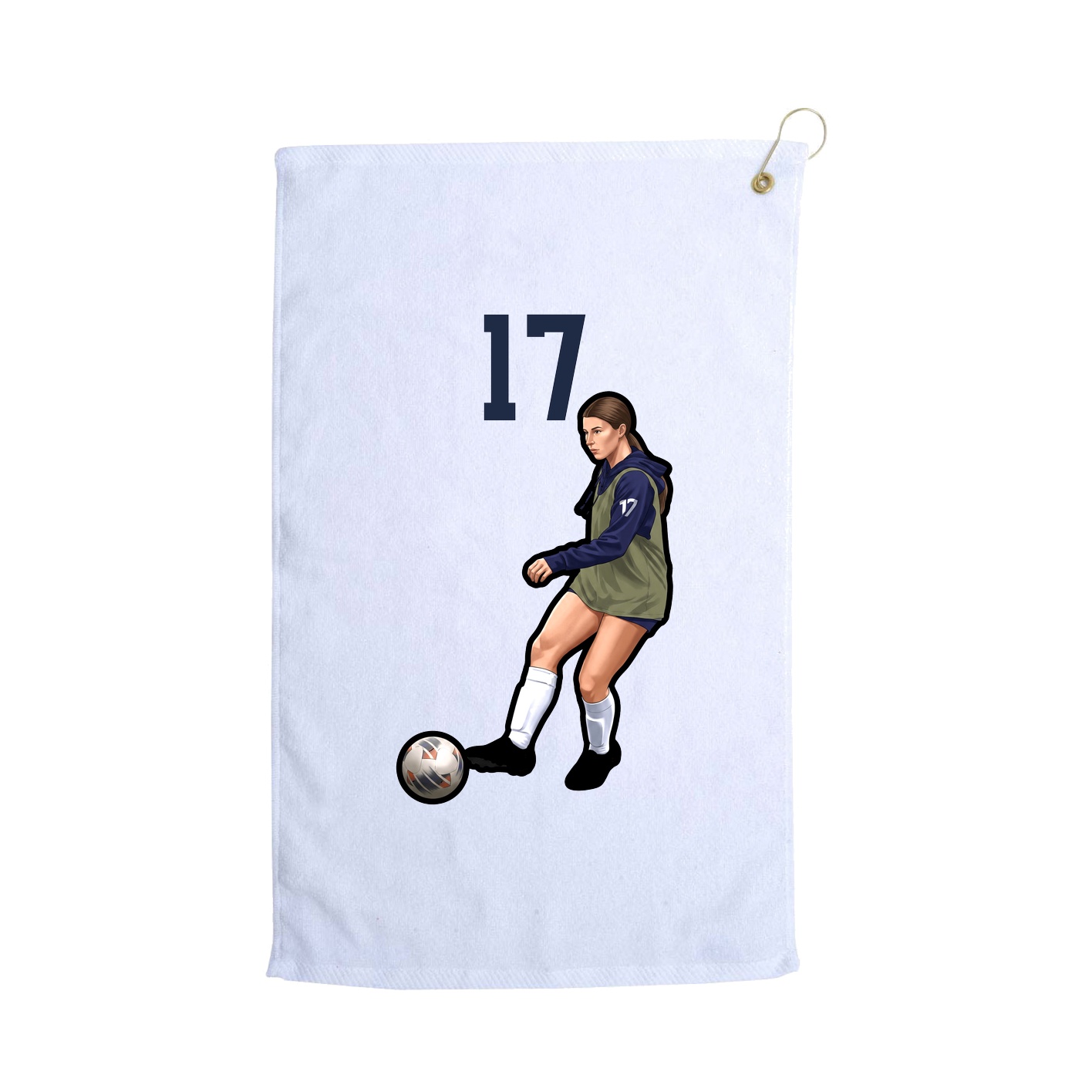 Golf Towel — Number Top in White