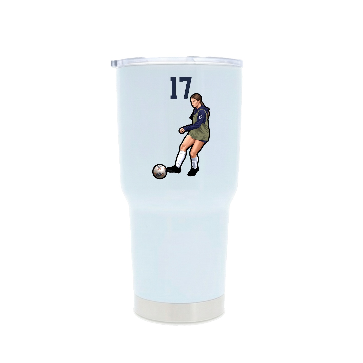 30oz Stainless Steel Tumbler — Number Top in White