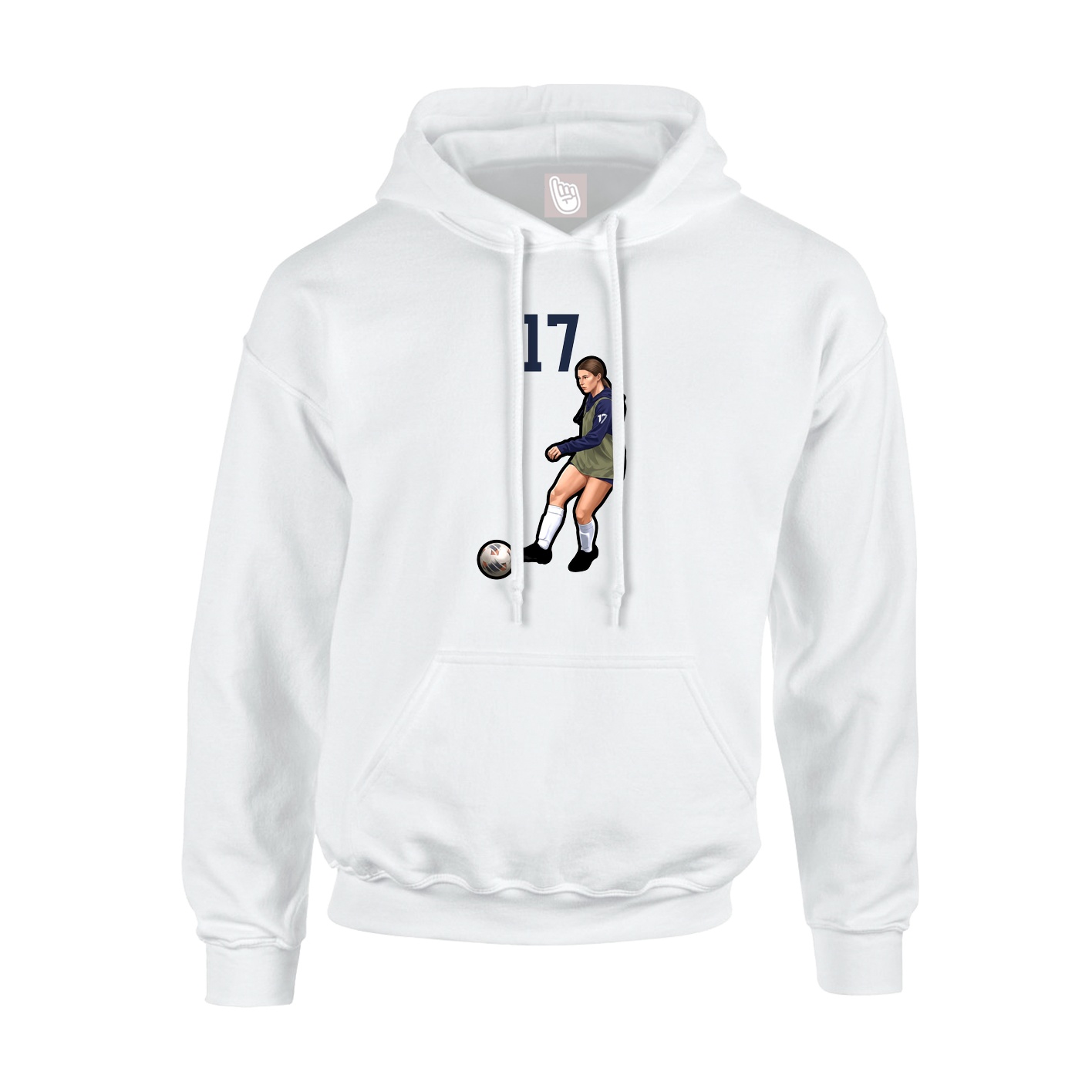 Youth Hoodie — Number Top in White