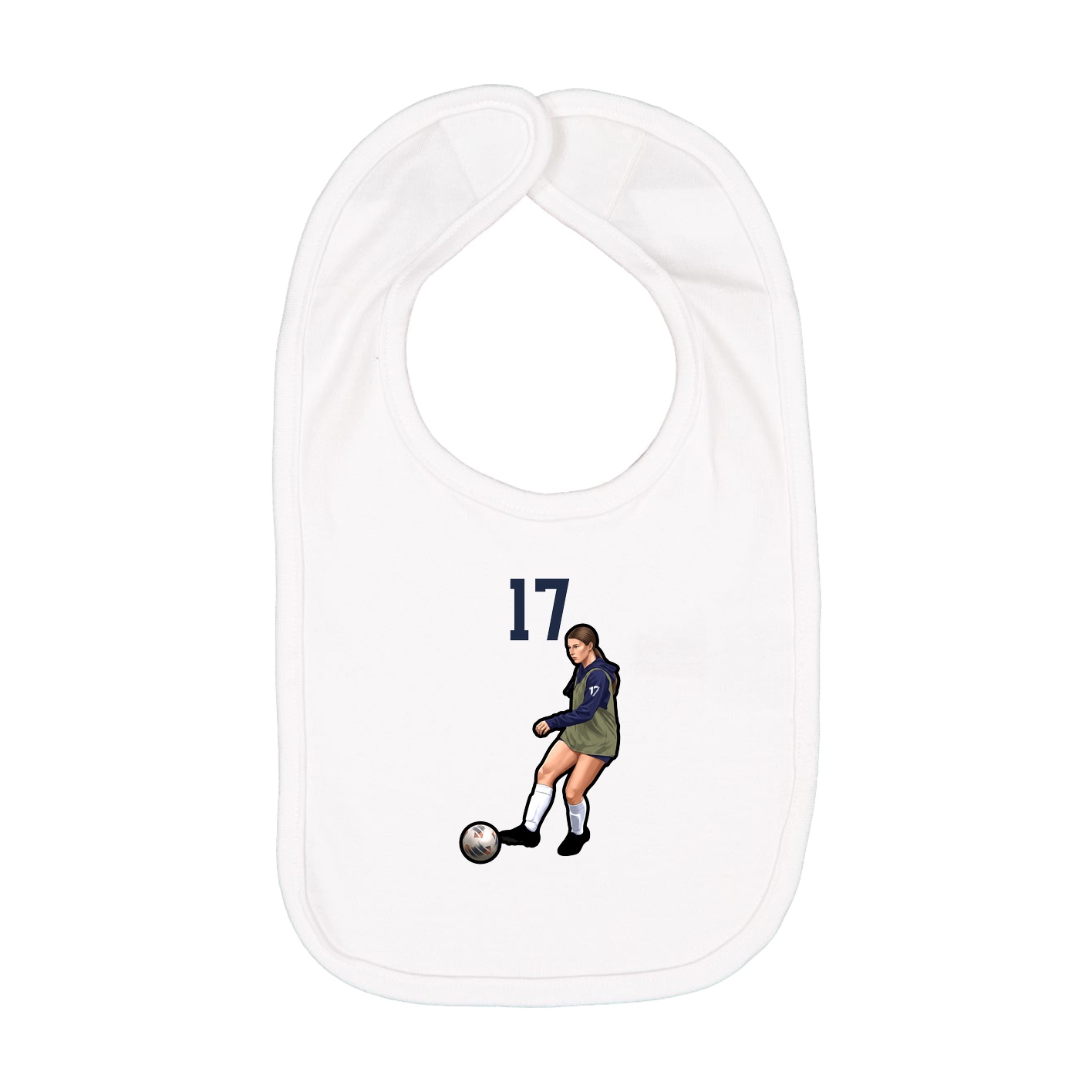 Infant Bib — Number Top in White