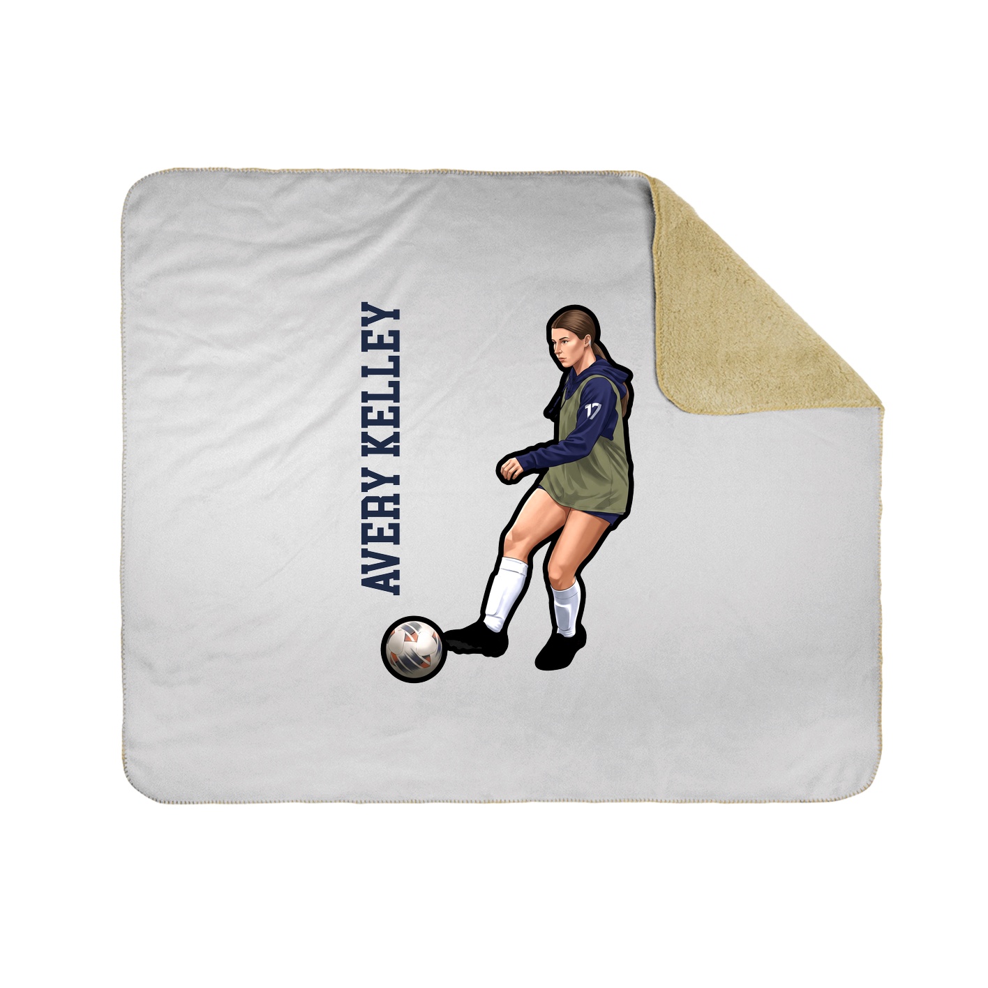 Throw Blanket — Name Vertical in White