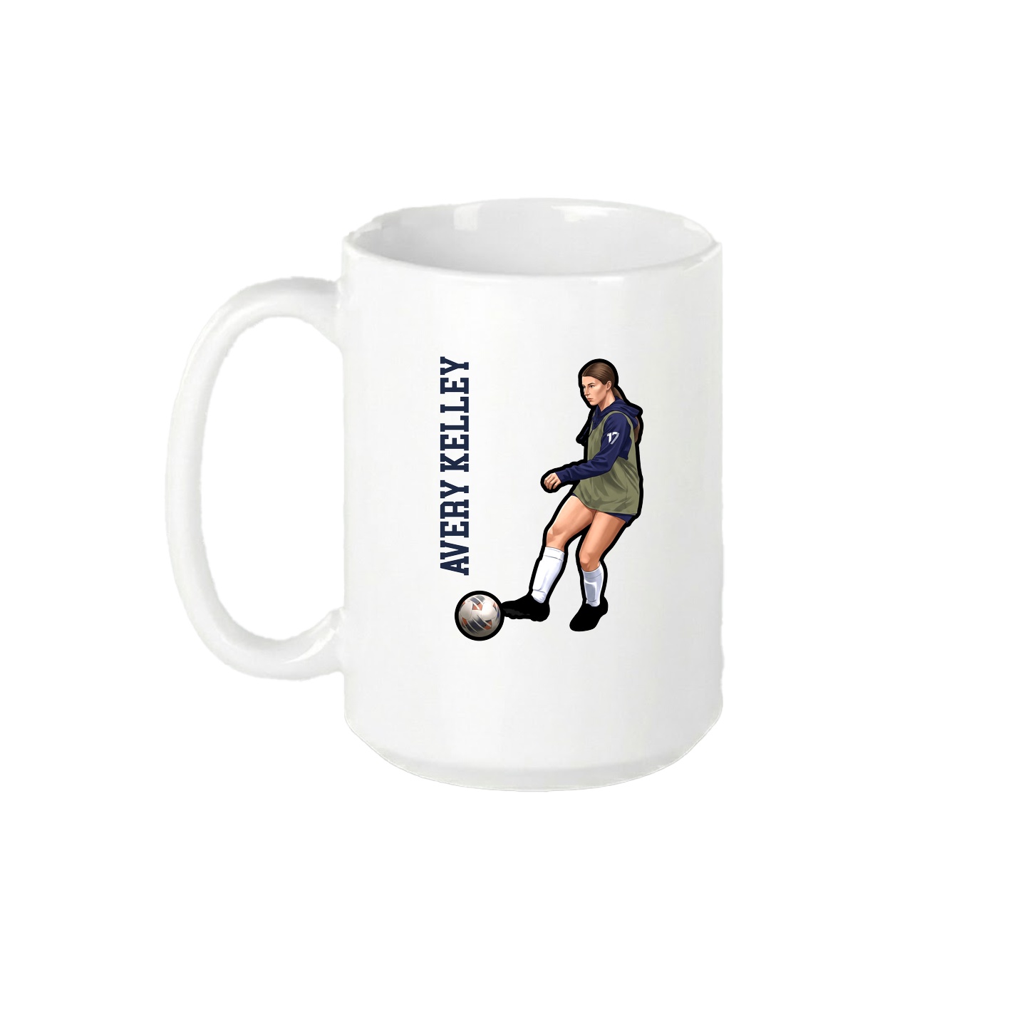15oz Coffee Mug — Name Vertical in White