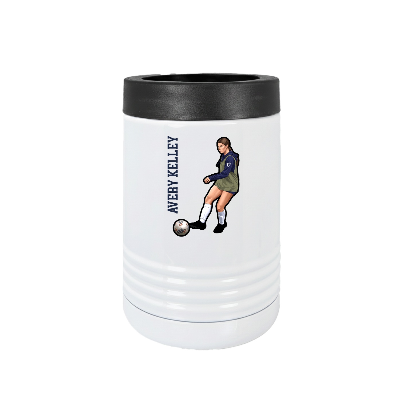 Beverage Holder — Name Vertical in White