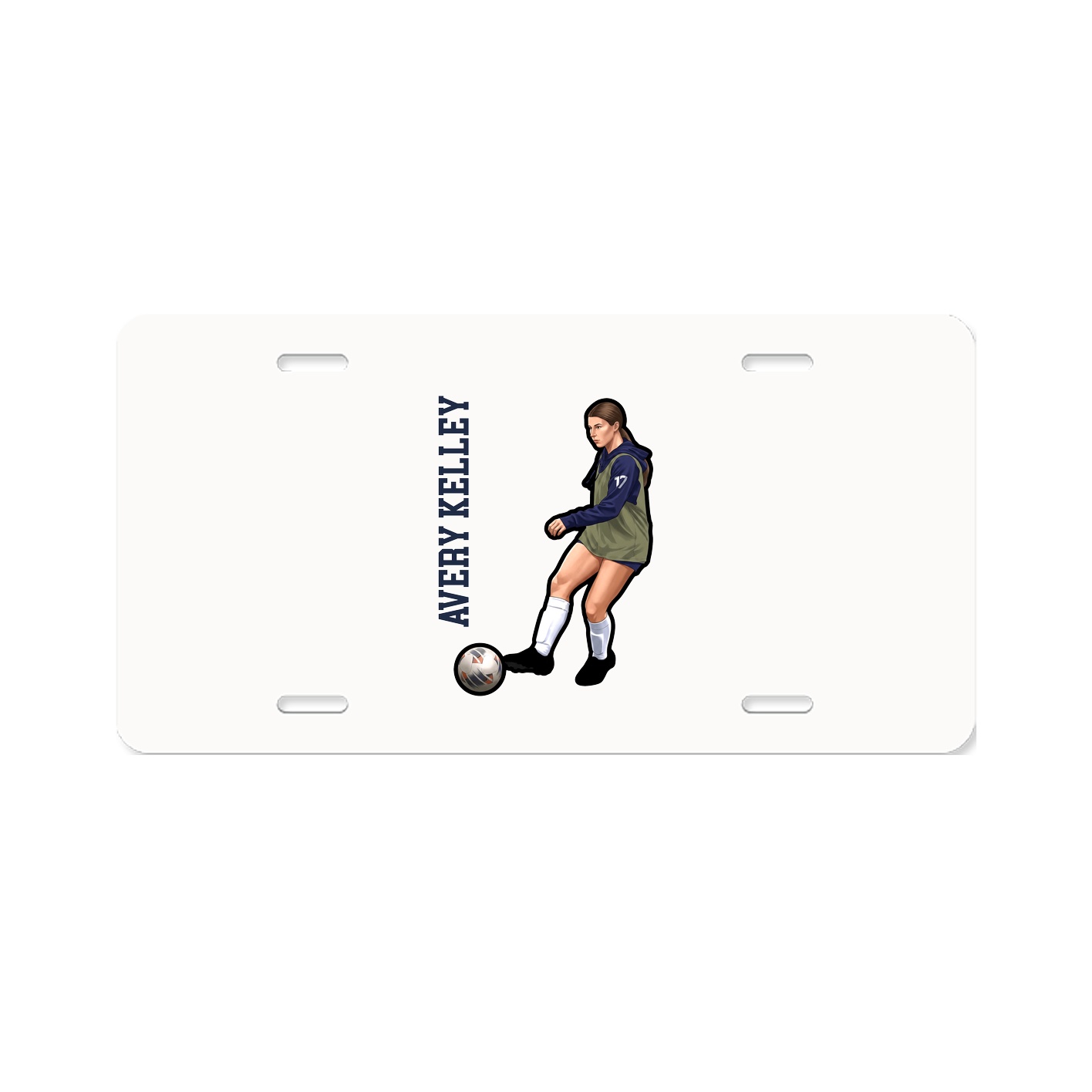 License Plate — Name Vertical in Classic