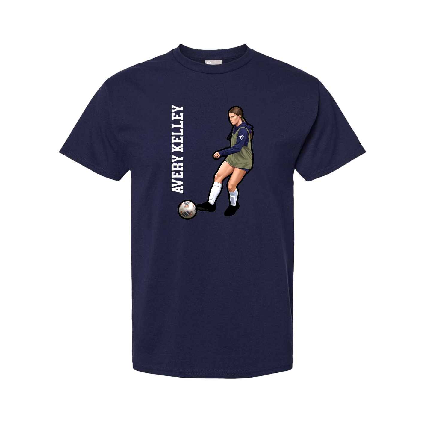 Tee — Name Vertical in Navy